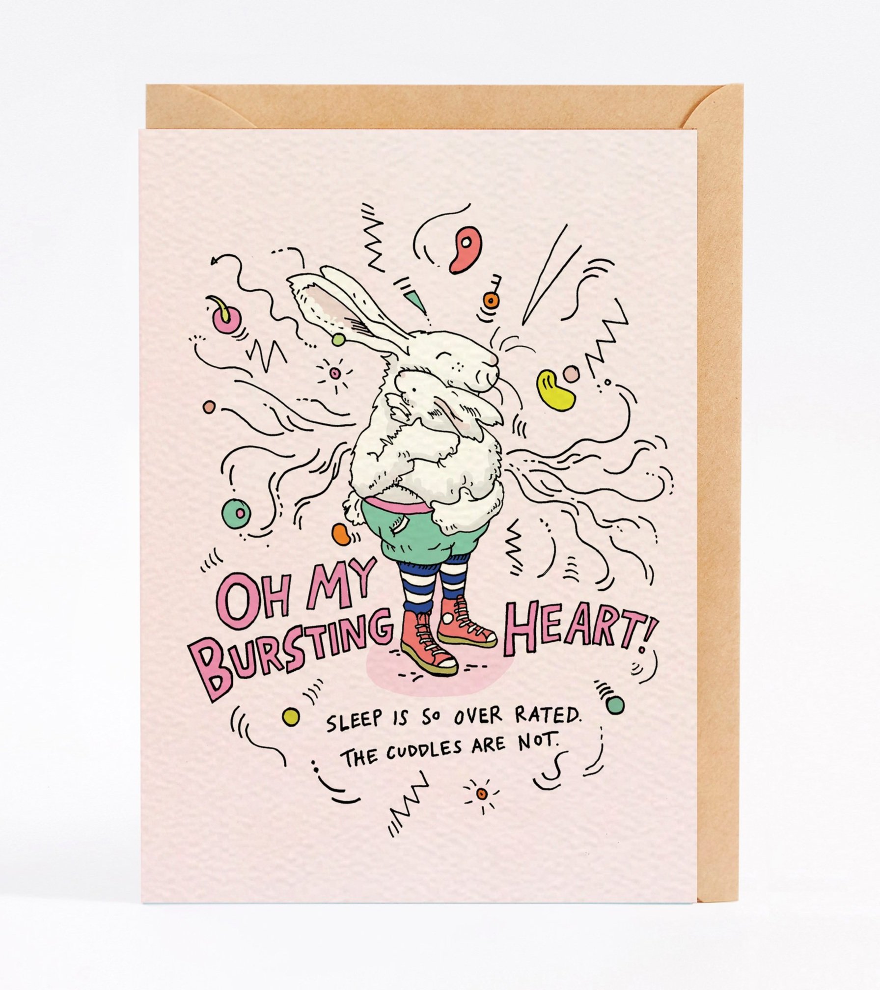 New baby card funny baby card funny baby shower card Heart Burst by Wally Paper Co Melbourne made in Australia