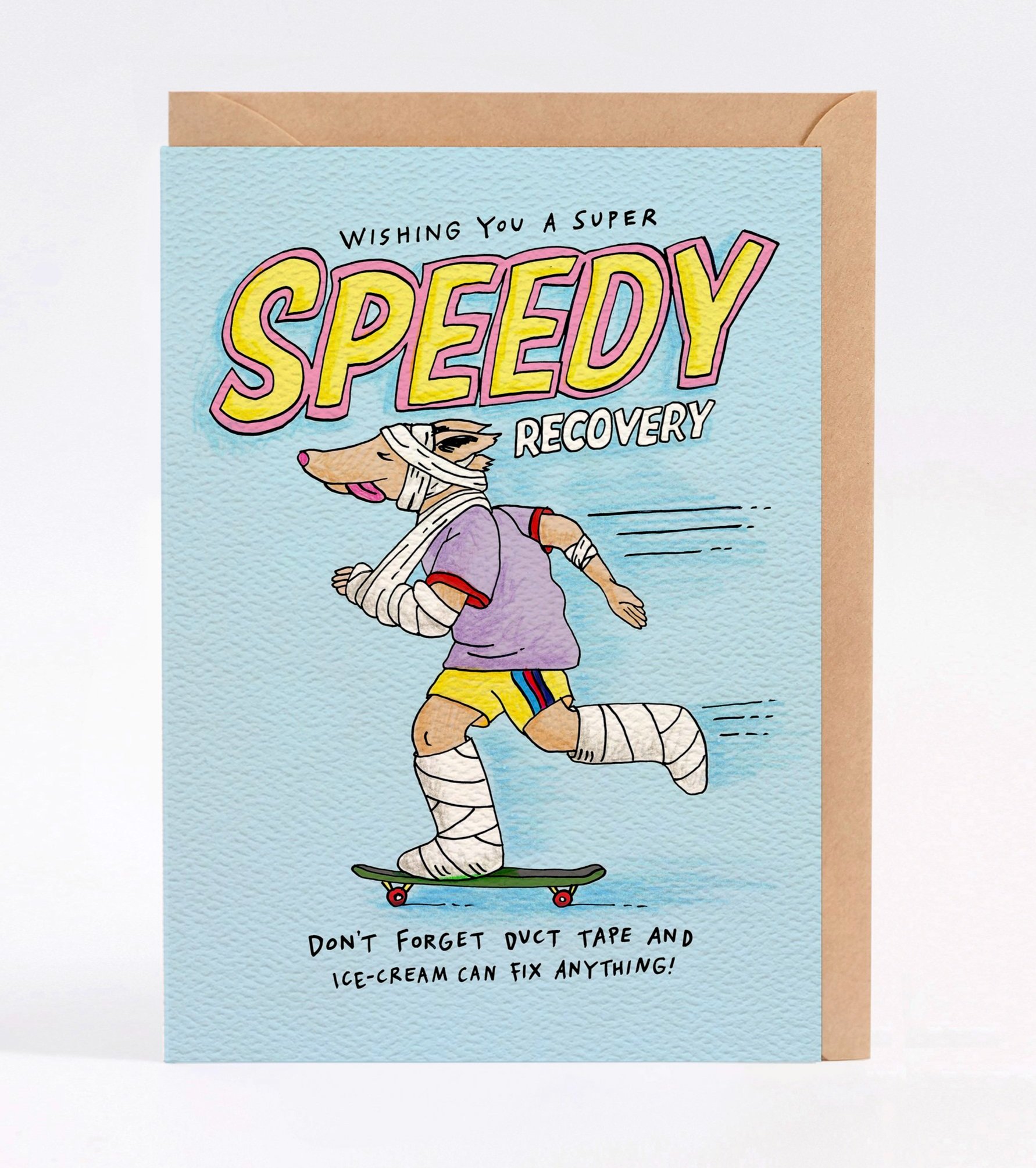 Get well soon card - Australian made get well soon card - funny get well soon card - Speedy Recovery by Wally Paper Co Melbourne - made in Australia