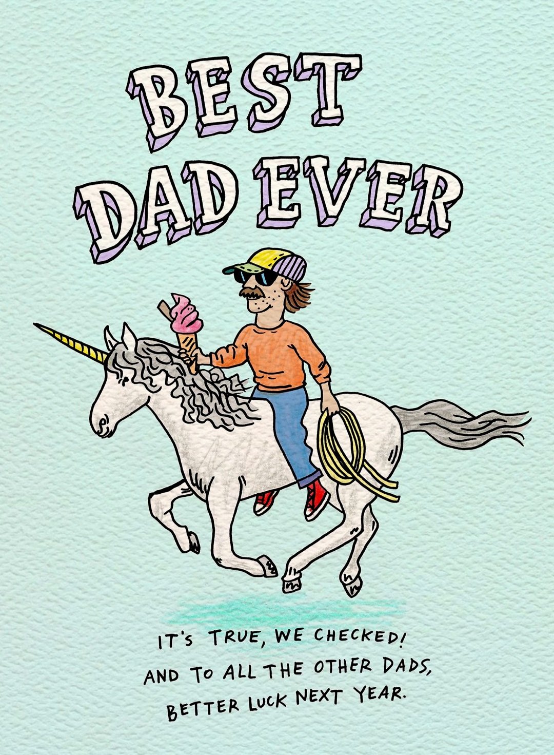 Father's day card fathers day card funny dad card called Best Dad Ever by Wally Paper Co Melbourne made in Australia