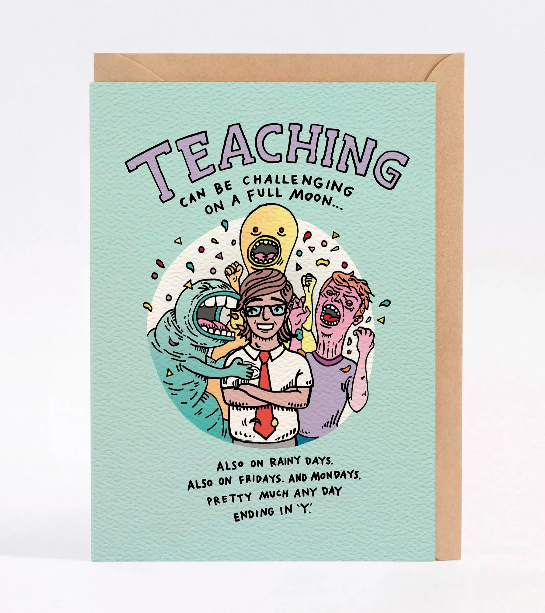 Teacher card - Australian made thank you teacher card - Full Moon by Wally Paper Co Melbourne - made in Australia