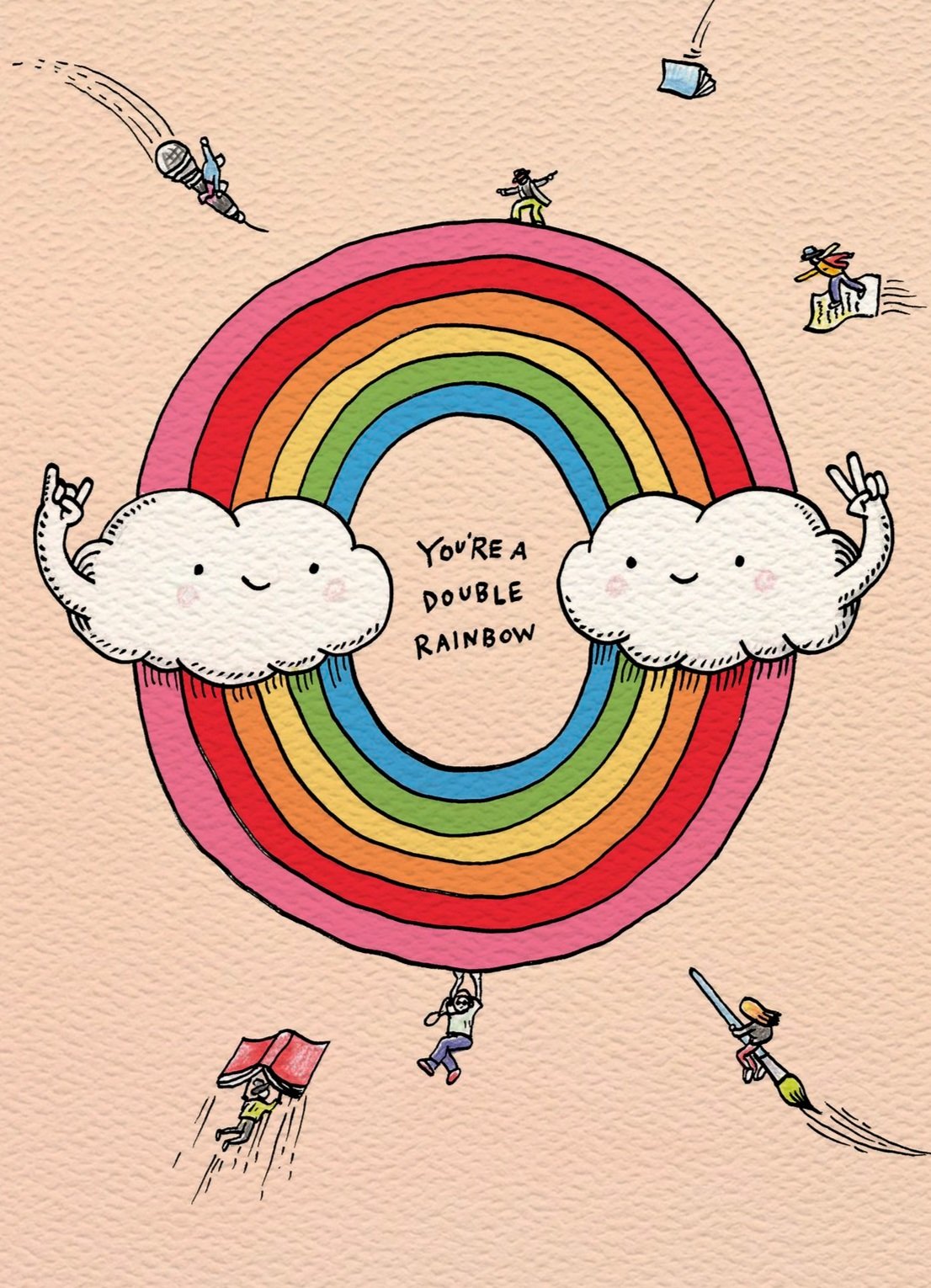 Cute kids birthday card called Double Rainbow greeting card by Wally Paper Co proudly made in Australia