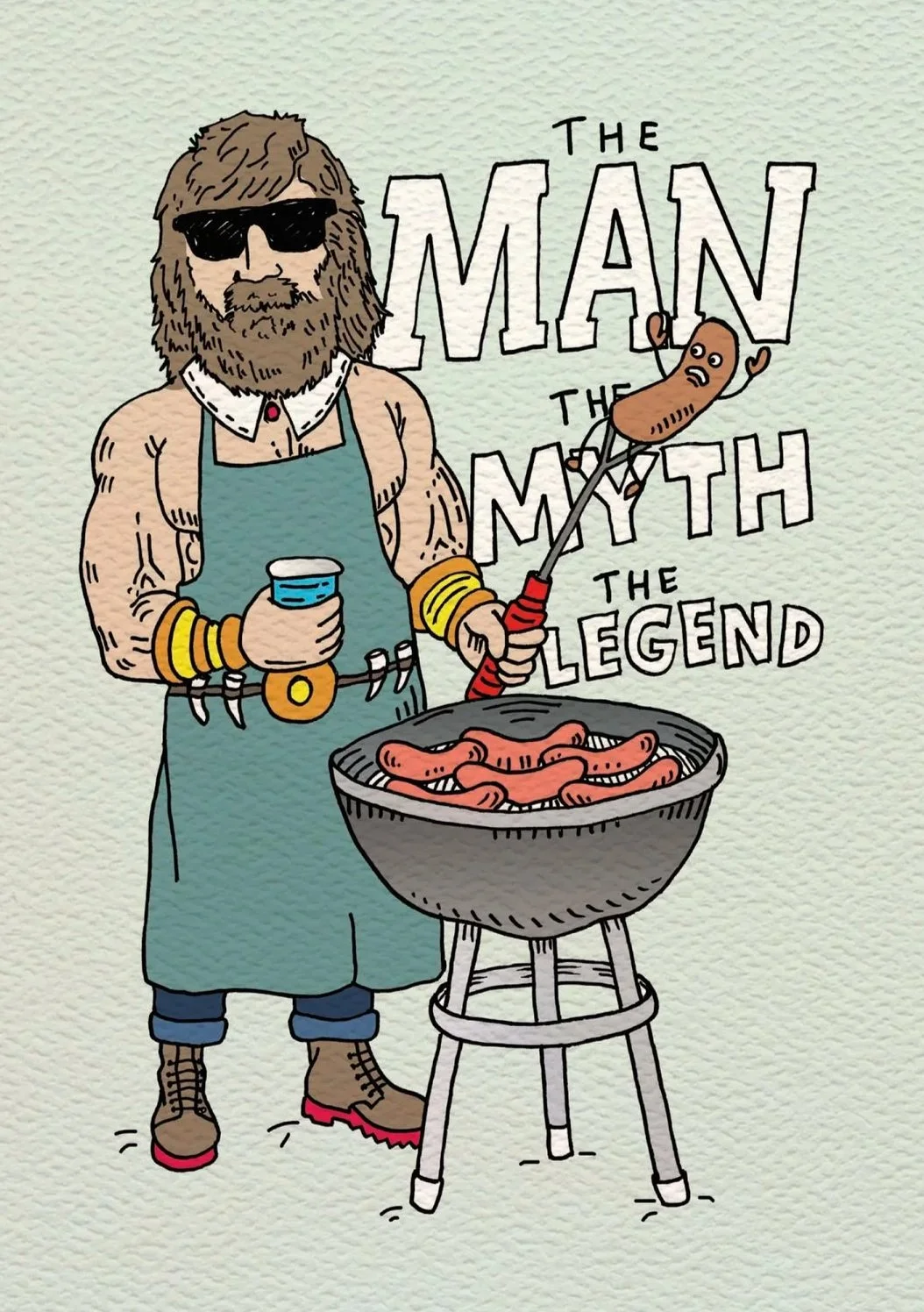 Father's day card - Australian made funny dad card - Sausage Legend by Wally Paper Co Melbourne - made in Australia