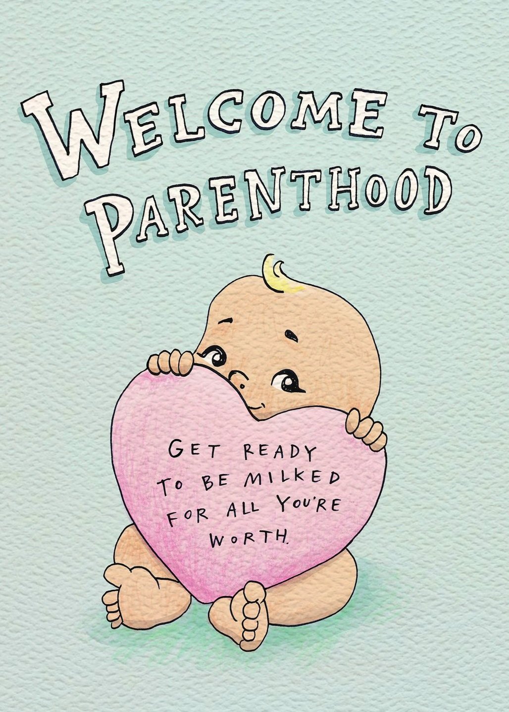 Baby card - funny new baby card - Australian made new baby card - Milked - by Wally Paper Co Melbourne - made in Australia