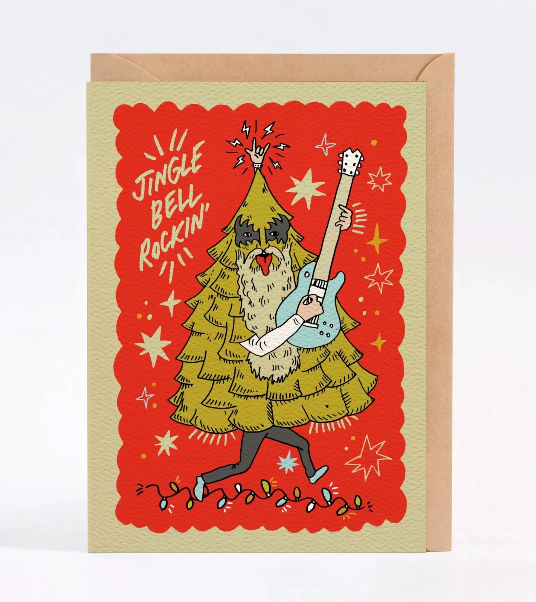 Christmas card - funny Christmas card - Rock and roll Australian made Christmas card - Jingle Bell Rockin' by Wally Paper Co Melbourne - made in Australia