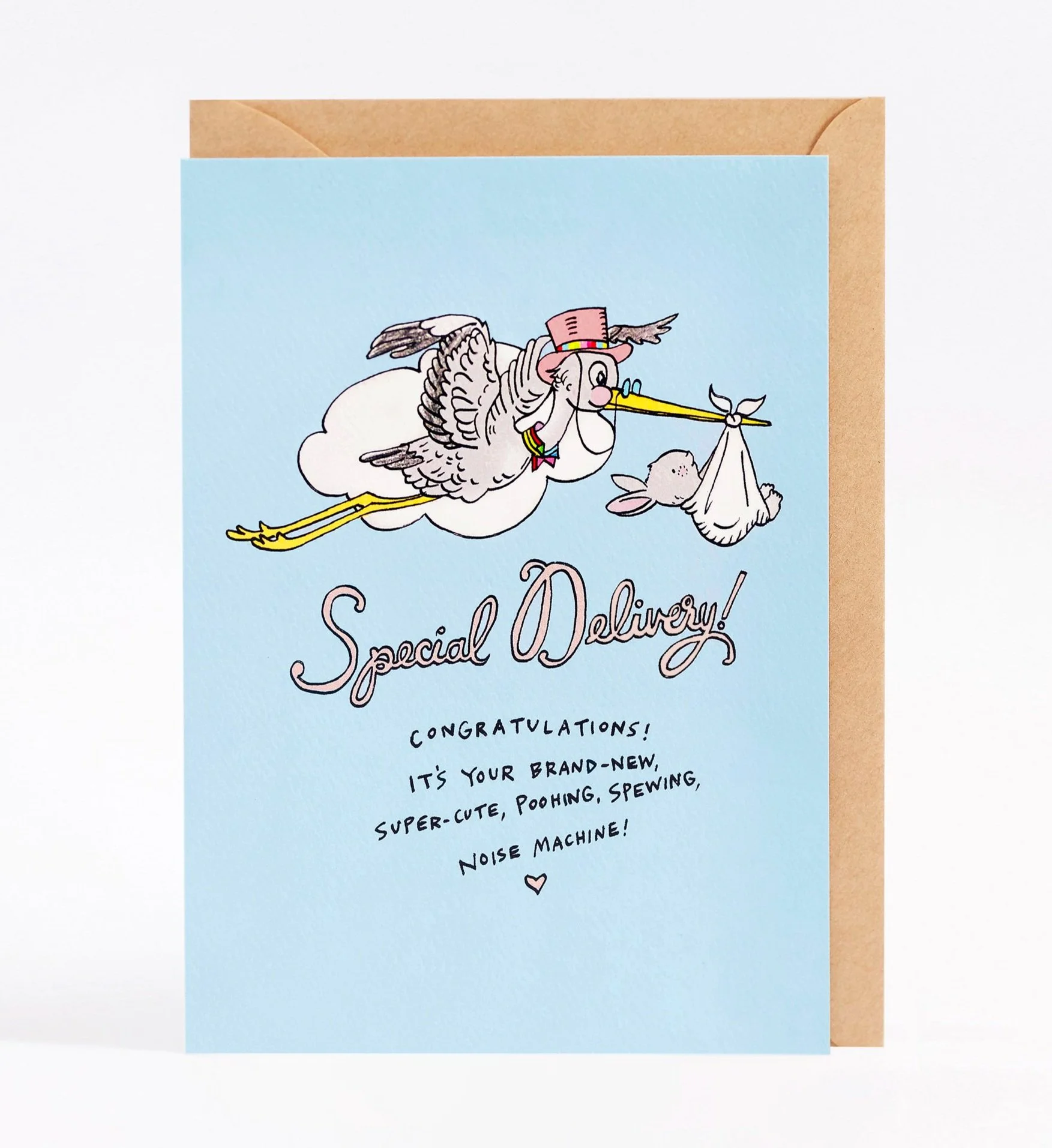 New baby card - funny new baby card - baby shower card - Special Delivery by Wally Paper Co Melbourne - made in Australia
