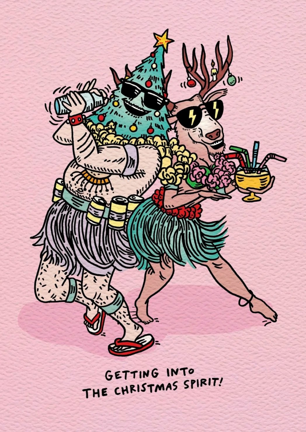 Christmas card - funny Christmas card - Australian made Christmas card - Christmas Spirits by Wally Paper Co Melbourne - made in Australia