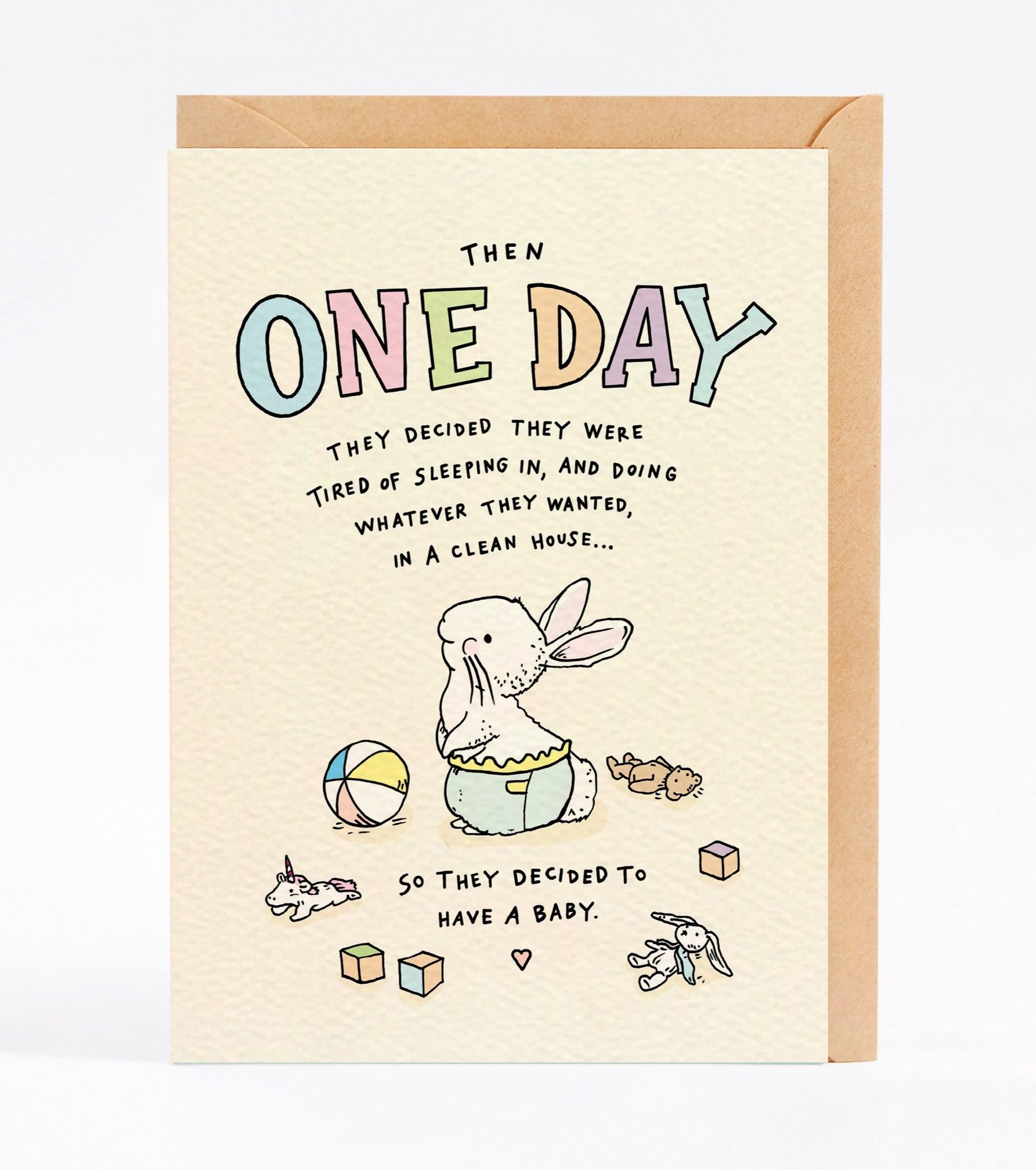 New baby card funny first baby card funny baby shower card ONE DAY made in Australia by Wally Paper Co Melbourne