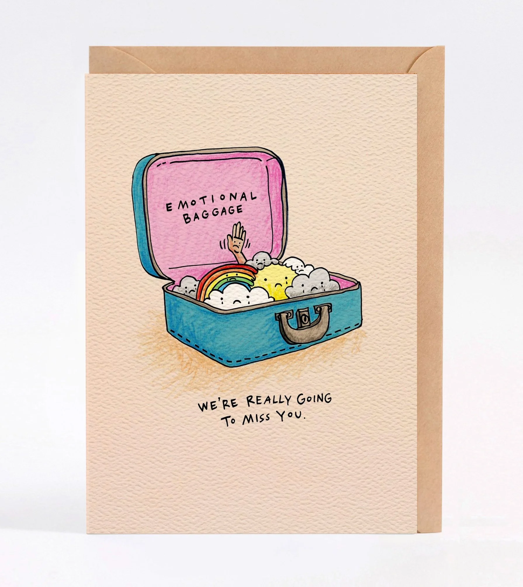 Goodbye card - funny goodbye card - Australian made goodbye card - Emotional Baggage by Wally Paper Co Melbourne - made in Australia