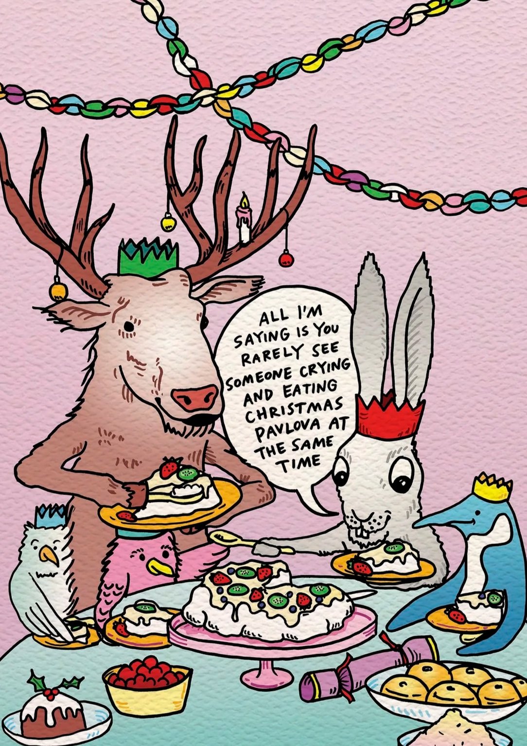Christmas card - funny Christmas card - Australian made Christmas card - Pavlova by Wally Paper Co Melbourne - made in Australia