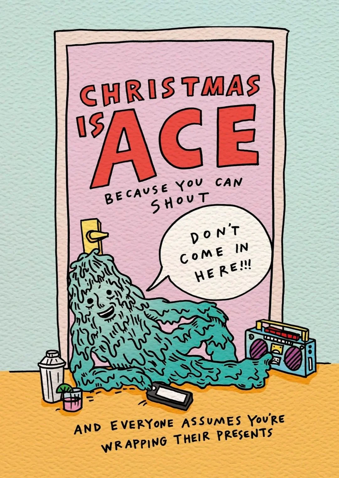 Christmas card - funny Christmas card - Australian made Christmas card - Busy Wrapping by Wally Paper Co Melbourne - made in Australia