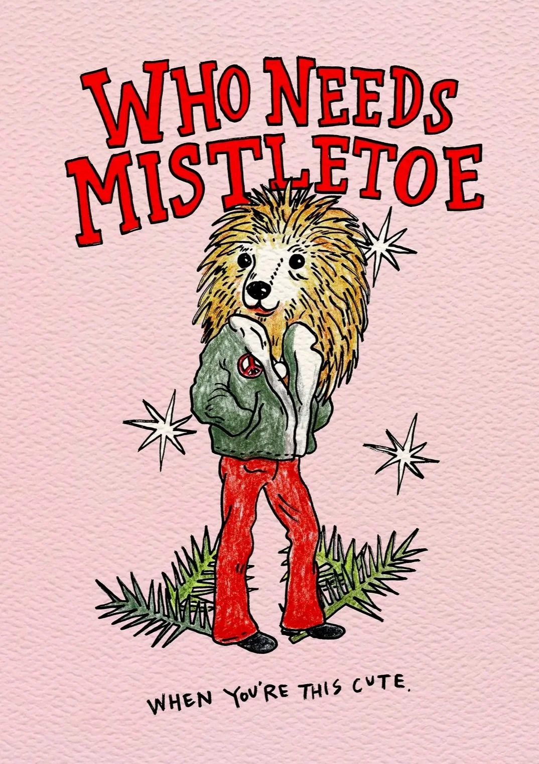 Christmas card - cute and funny Christmas card - Australian made Christmas card - Mistletoe by Wally Paper Co Melbourne - made in Australia