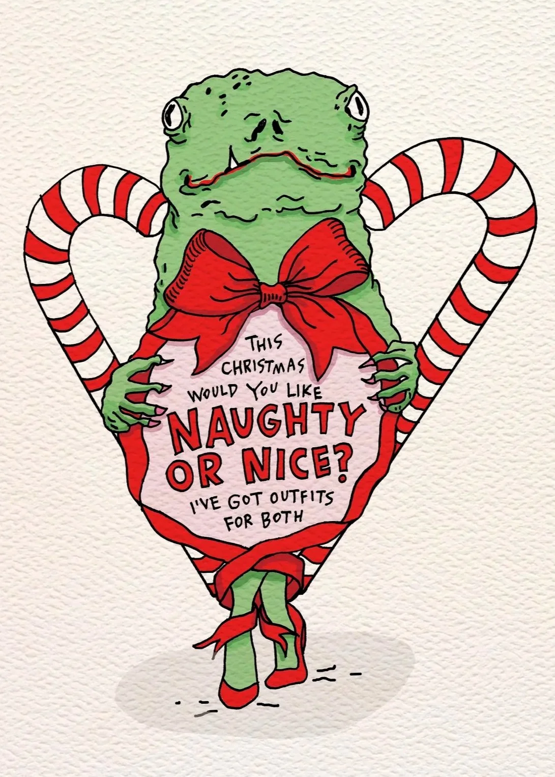 Christmas card - funny Christmas card - Australian made Christmas card - Naughty or Nice by Wally Paper Co Melbourne - made in Australia