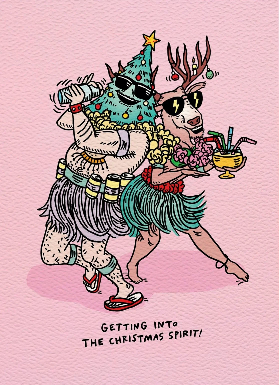 Christmas card made in Australia funny Christmas card Christmas Spirits by Wally Paper Co Melbourne funny greeting cards made in Australia