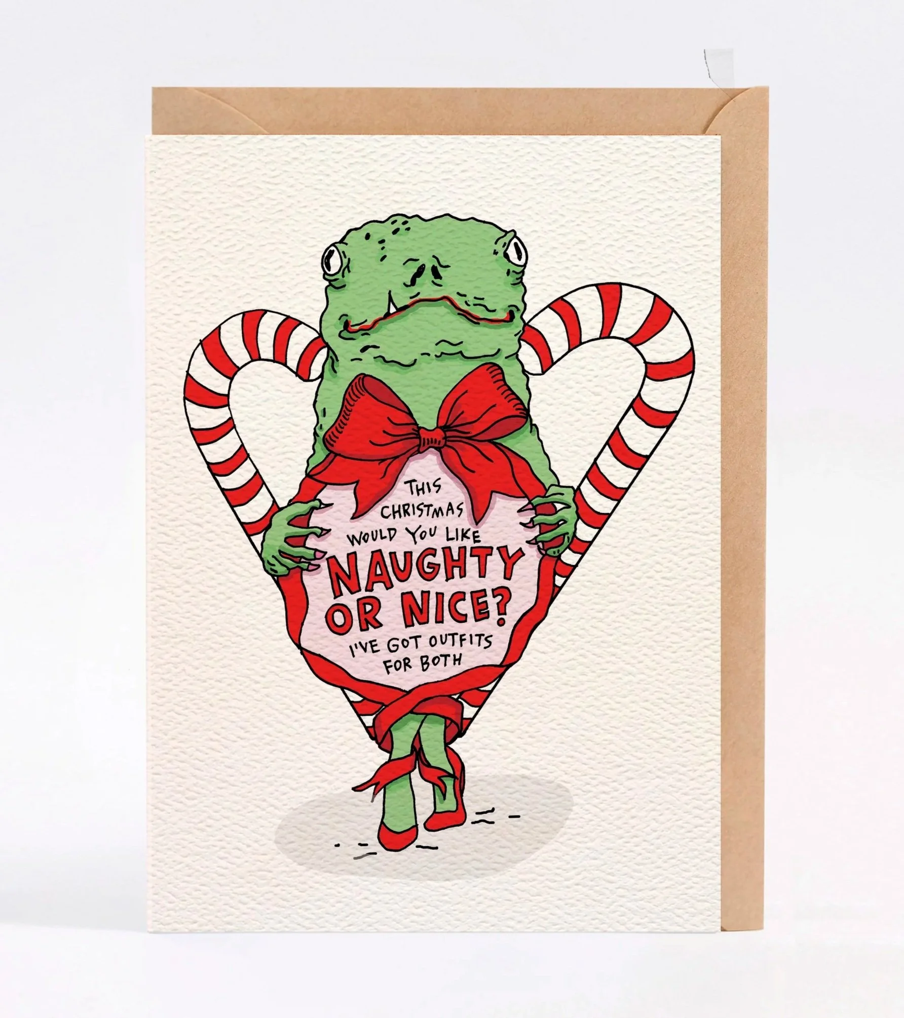 Christmas card - funny Christmas card - Australian made Christmas card - Naughty or Nice by Wally Paper Co Melbourne - made in Australia