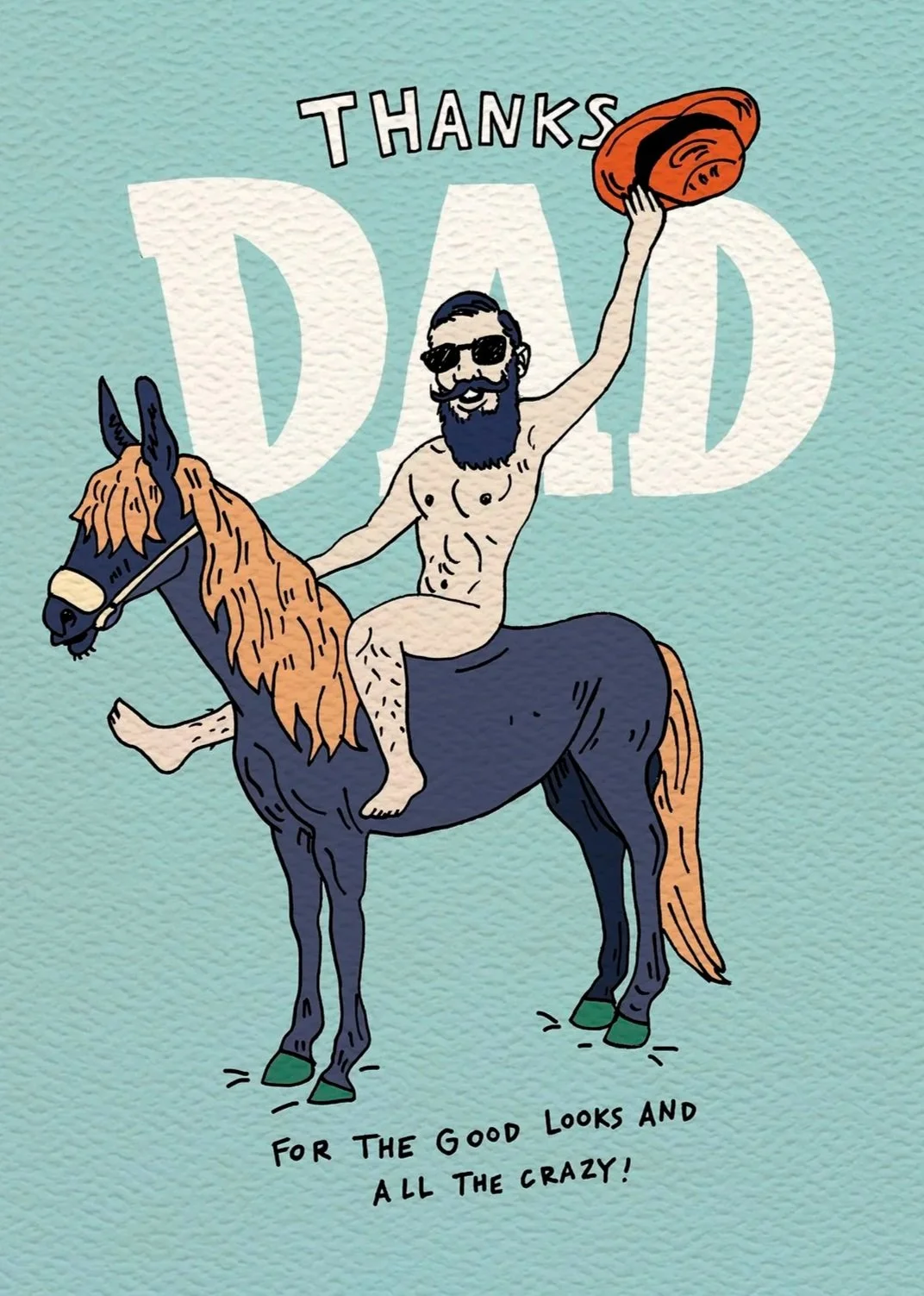 Father's day card - Australian made funny dad card - Crazy Horse by Wally Paper Co Melbourne - made in Australia