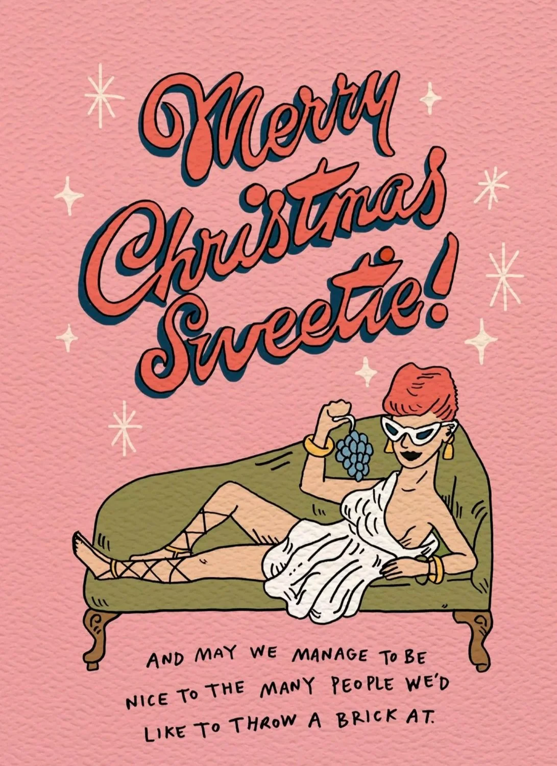 Christmas card - funny Christmas card - Australian made Christmas card - Sweetie by Wally Paper Co Melbourne - made in Australia