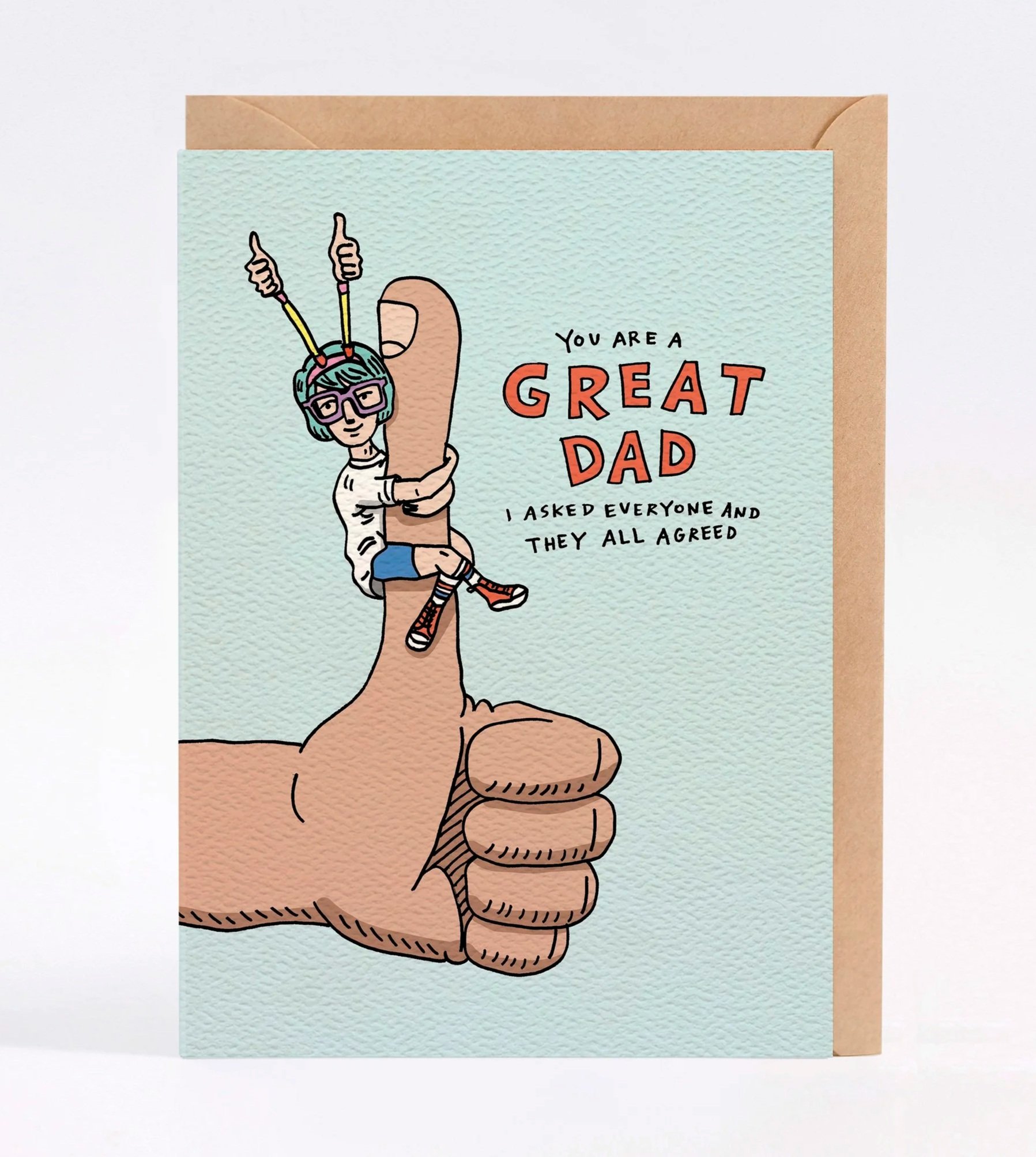 Father's day card - Australian made funny dad card - Thumbs Up by Wally Paper Co Melbourne - made in Australia