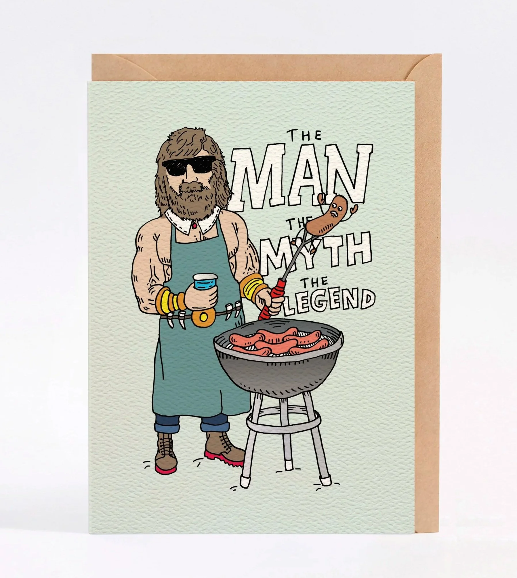 Father's day card - Australian made funny dad card - Sausage Legend by Wally Paper Co Melbourne - made in Australia