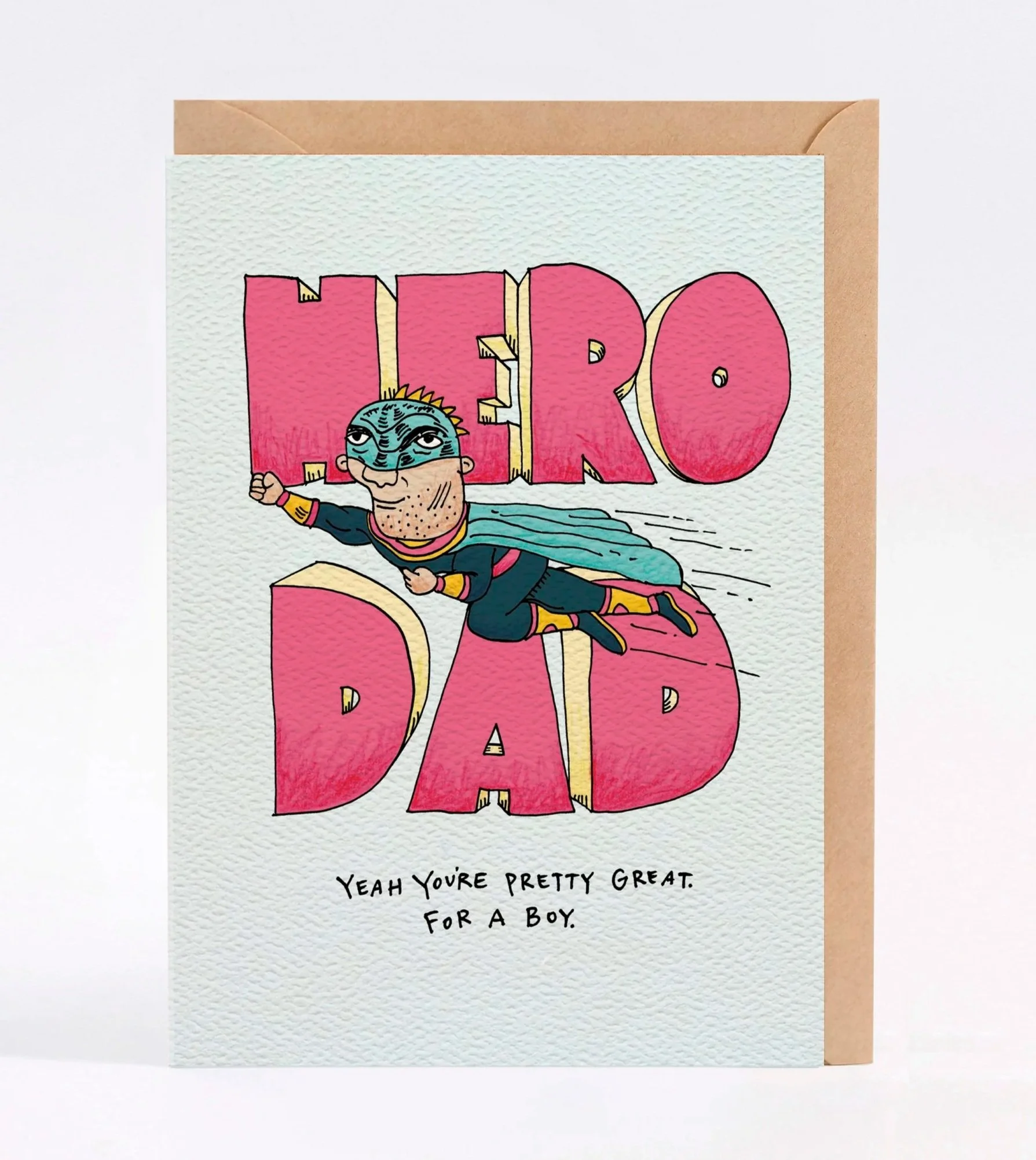 Father's day card - Australian made funny dad card - Hero Dad by Wally Paper Co Melbourne - made in Australia