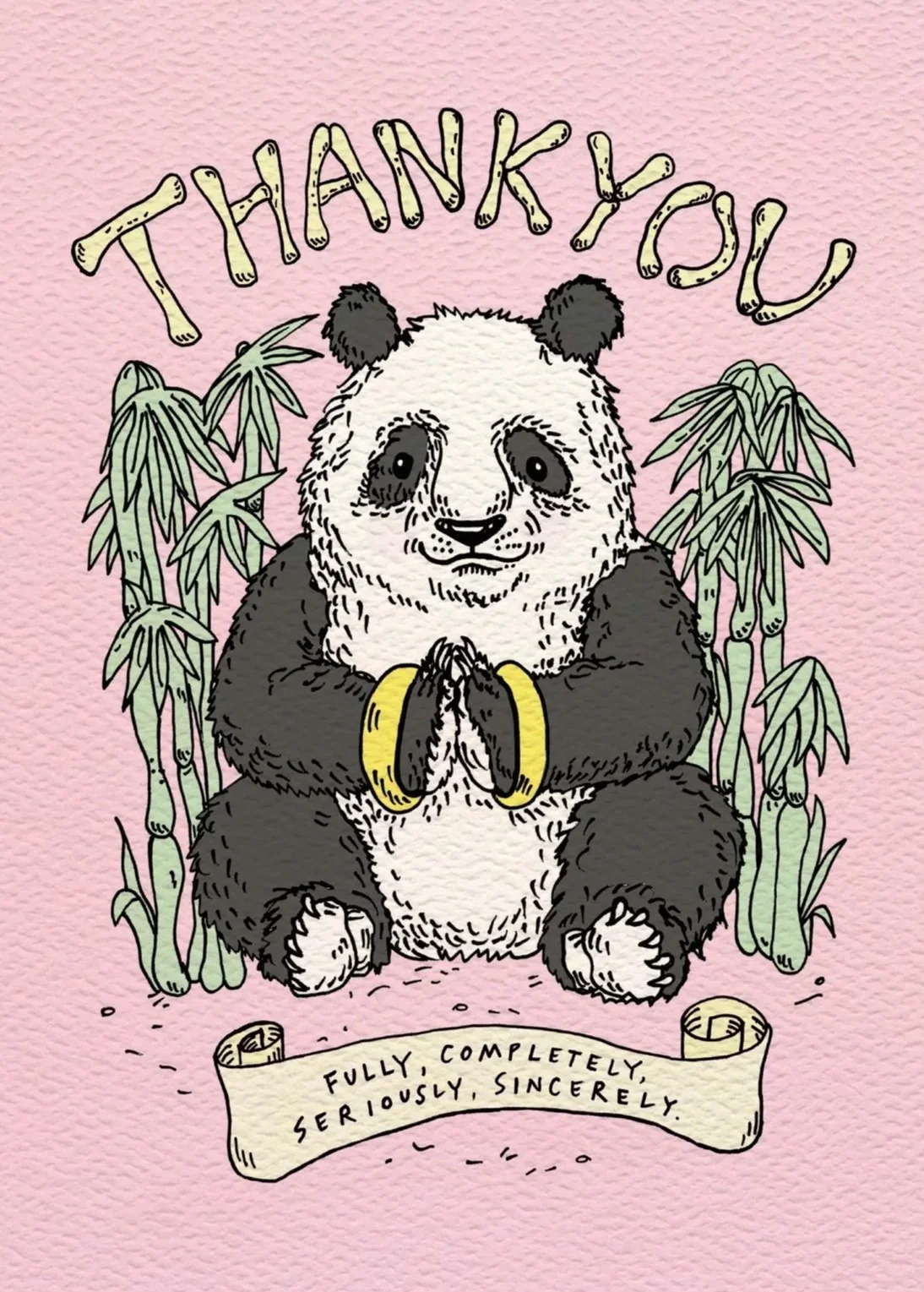 Cute thank you card - Australian made thank you card - Panda by Wally Paper Co Melbourne - made in Australia