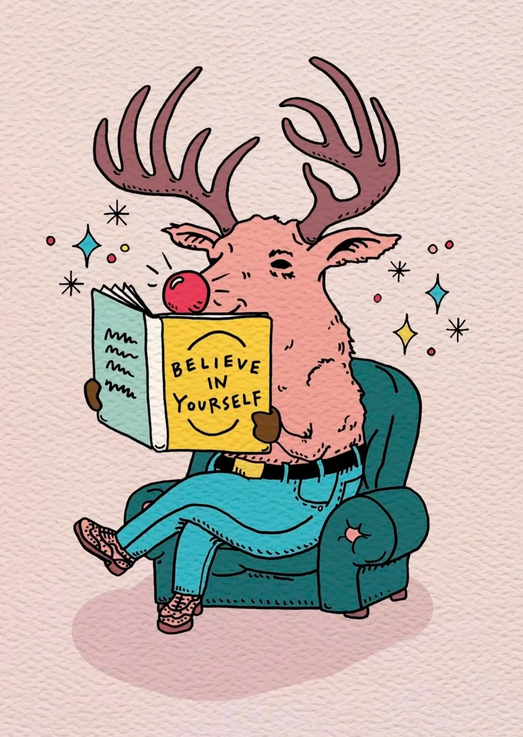 XM+_+BELIEVE+_+Christmas card - funny Christmas card - Australian made Christmas card - Believe by Wally Paper Co Melbourne - made in Australia+card+front+texture.jpg
