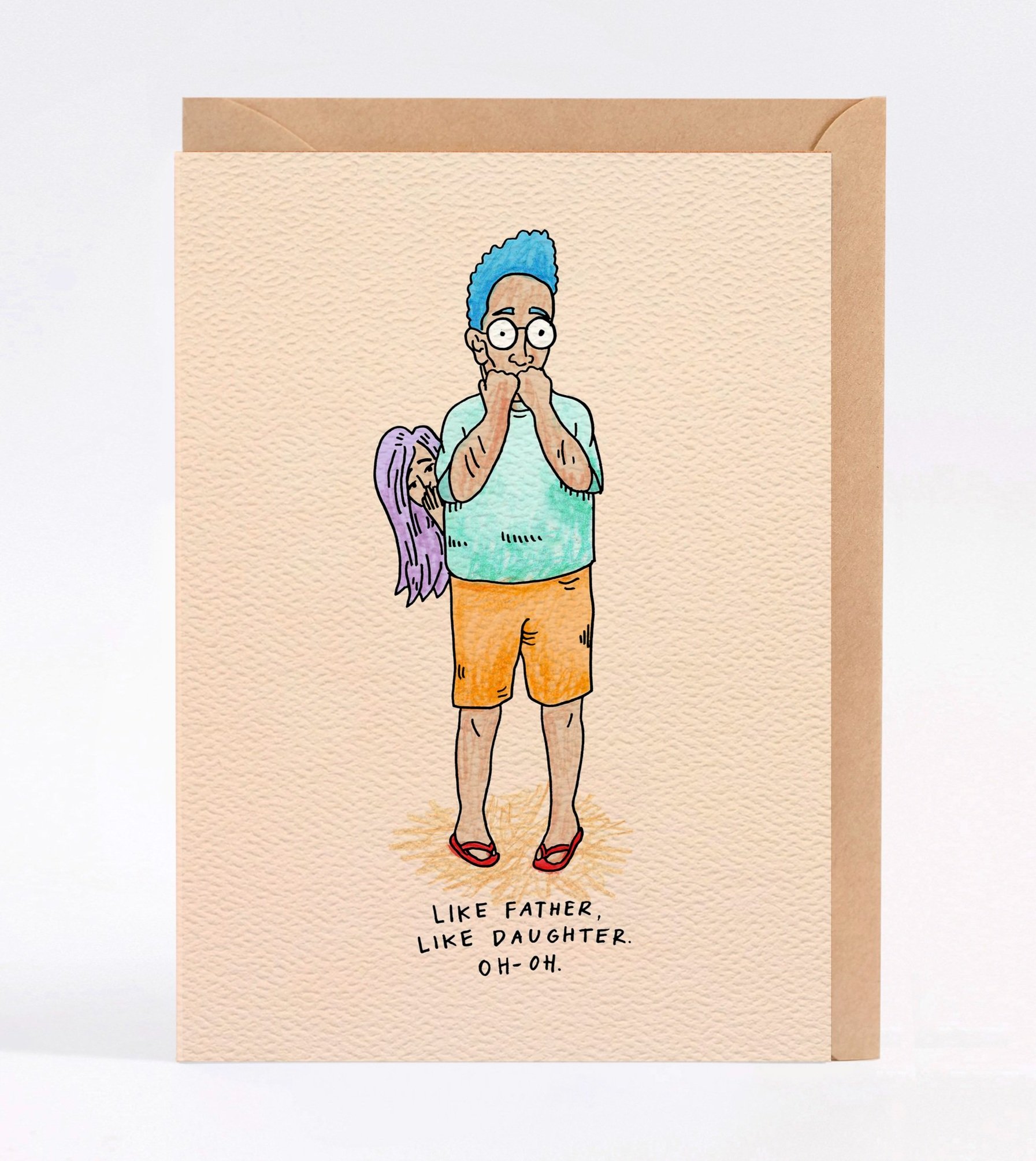 Father's day card funny fathers day card Oh-Oh by Wally Paper Co Melbourne made in Australia
