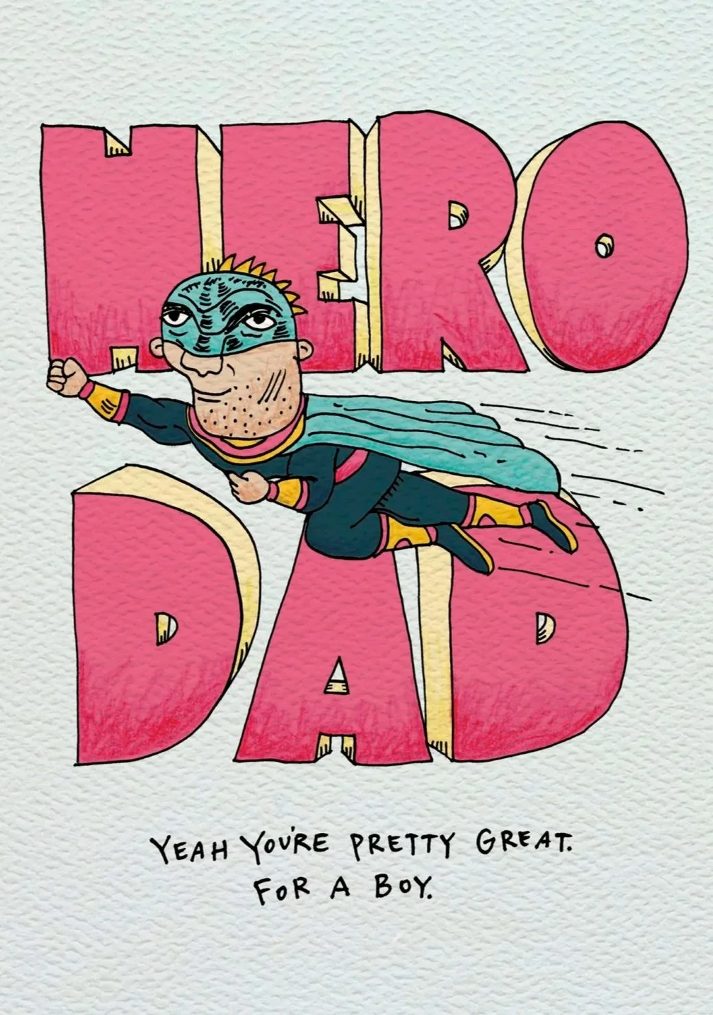 Father's day card - Australian made funny dad card - Hero Dad by Wally Paper Co Melbourne - made in Australia