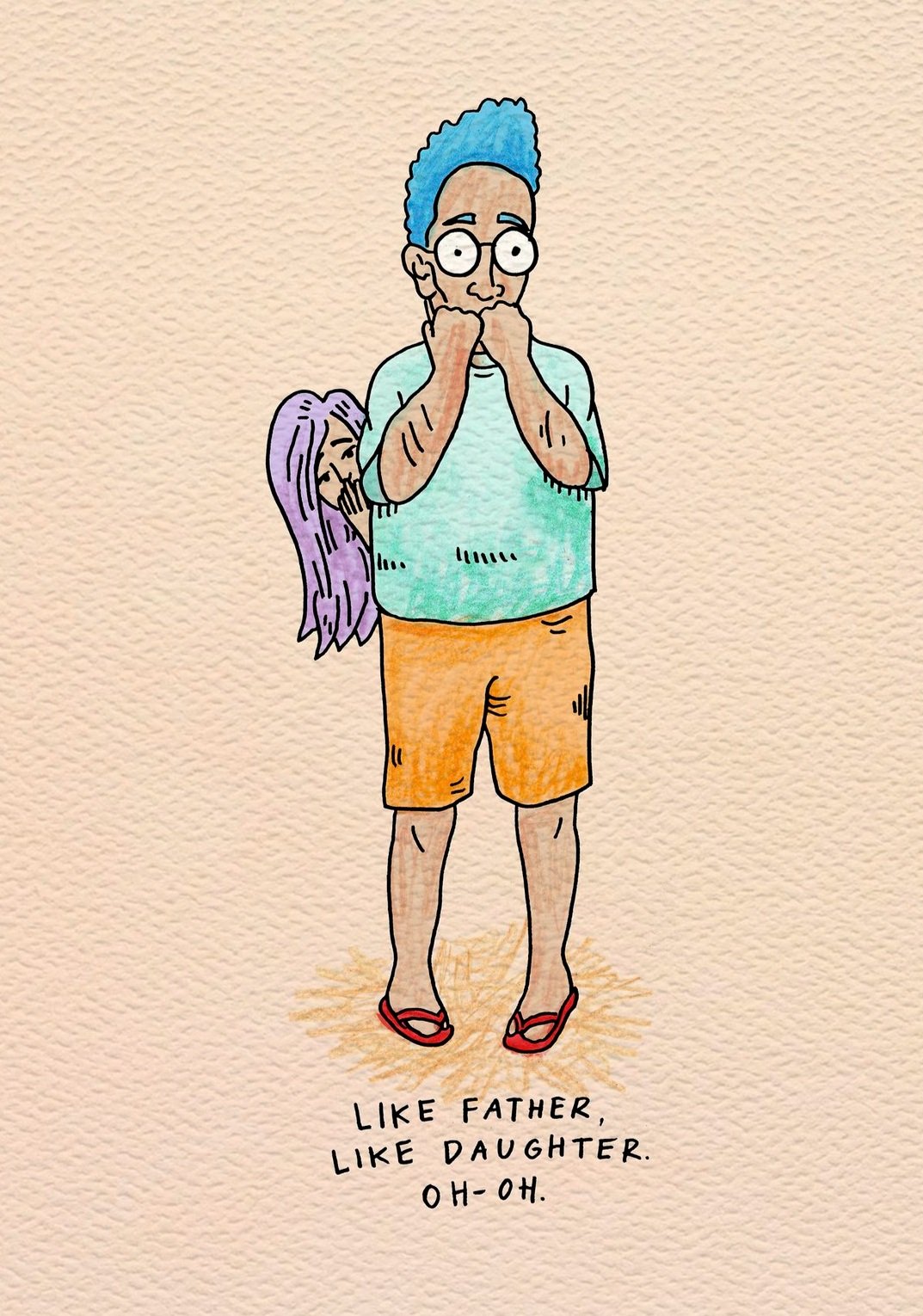 Father's day card funny fathers day card called Oh-Oh by Wally Paper Co Melbourne made in Australia