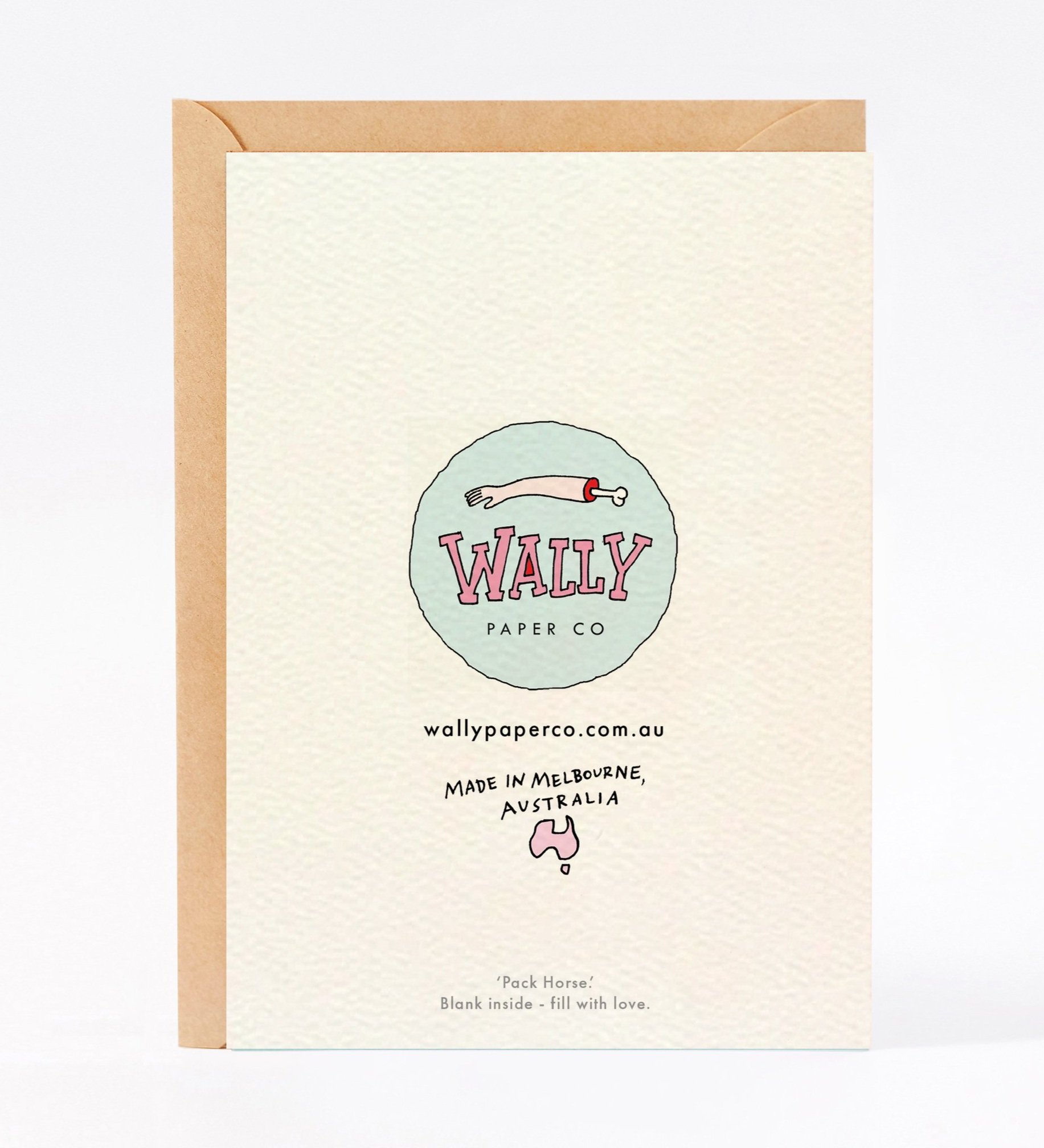 Mother's Day card funny mum birthday card Pack Horse by Wally Paper Co Melbourne made in Australia