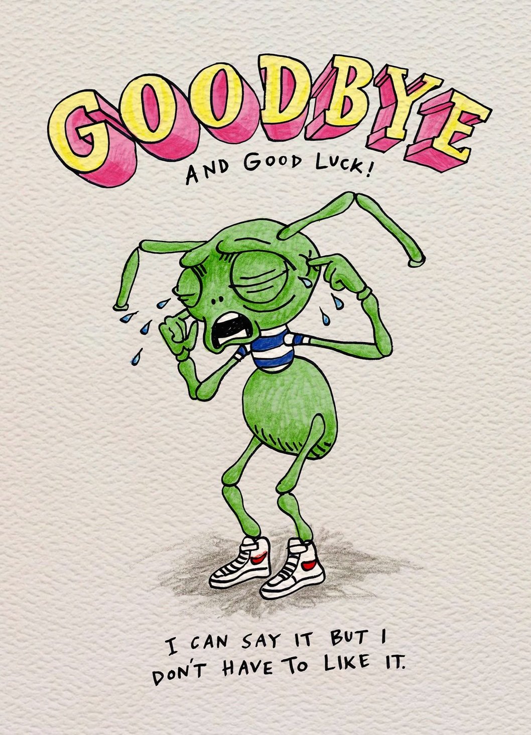 Goodbye card - funny goodbye card - Australian made goodbye card - Goodbye Bug by Wally Paper Co Melbourne - made in Australia