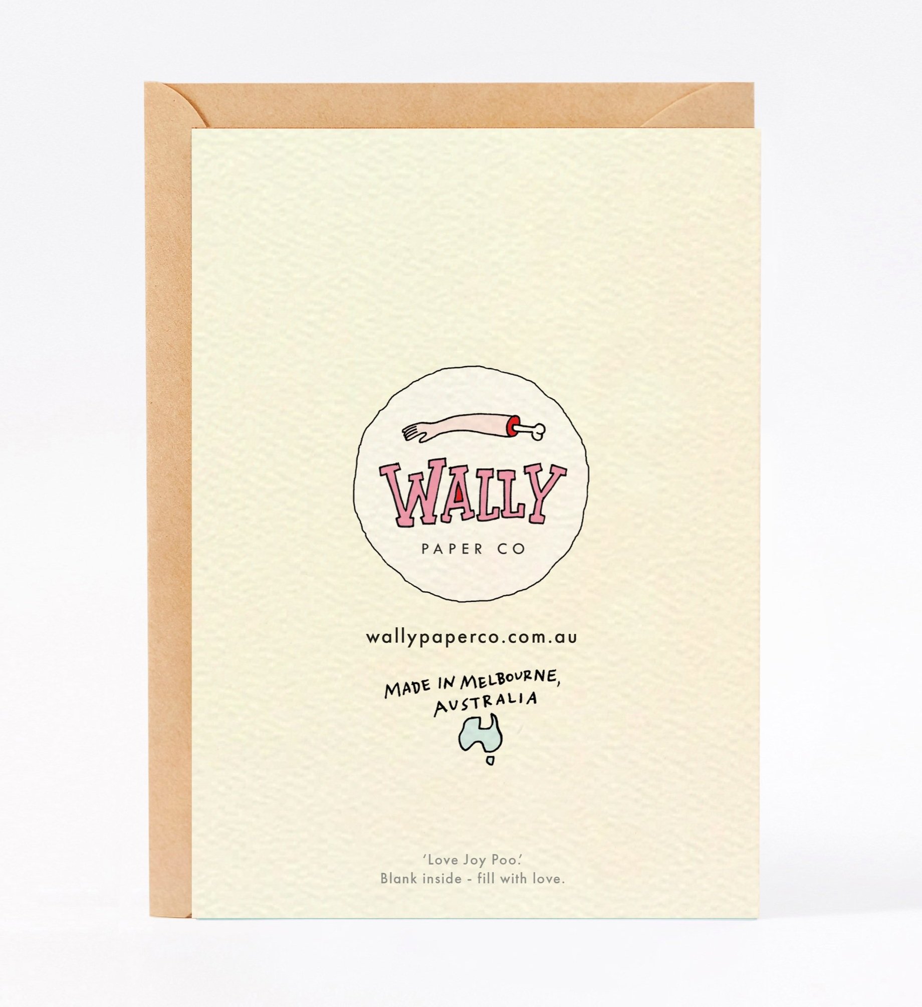 Funny new baby card funny baby shower card called Love Joy Poo by Wally Paper Co Melbourne made in Australia