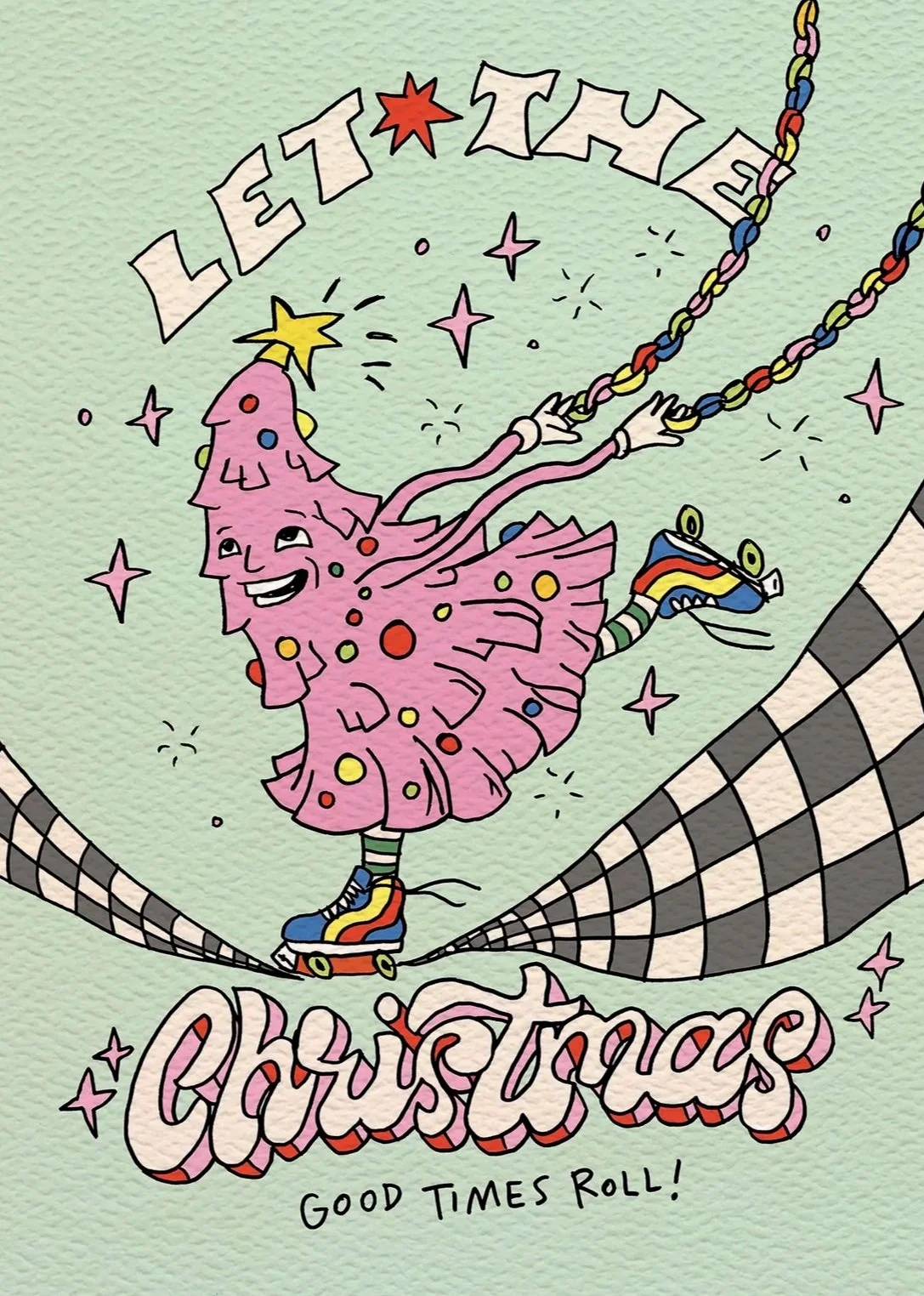 Christmas card - fun Christmas card - Australian made Christmas card - Good Times Roll by Wally Paper Co Melbourne - made in Australia