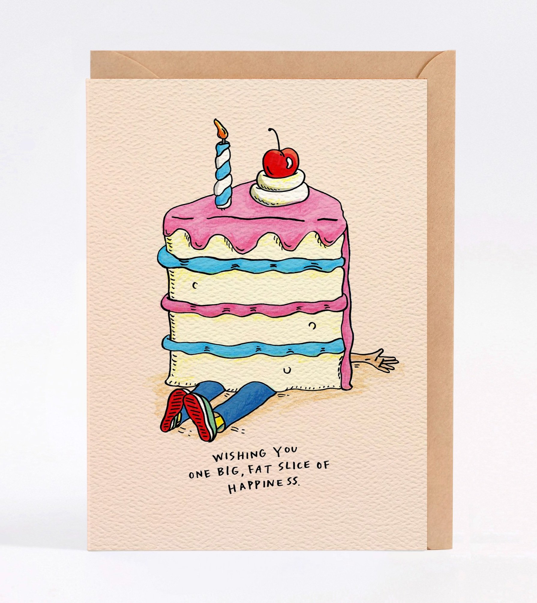 Birthday card - funny birthday card - Australian made birthday card - Big Slice by Wally Paper Co Melbourne - made in Australia