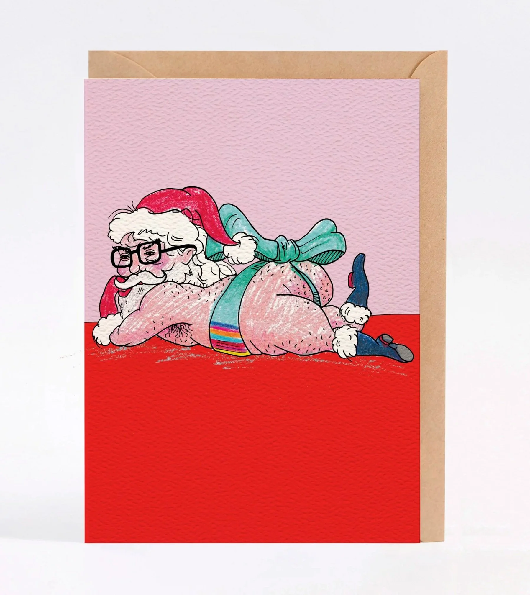 Christmas card - funny Christmas card - Australian made Christmas card - Naughty Santa by Wally Paper Co Melbourne - made in Australia