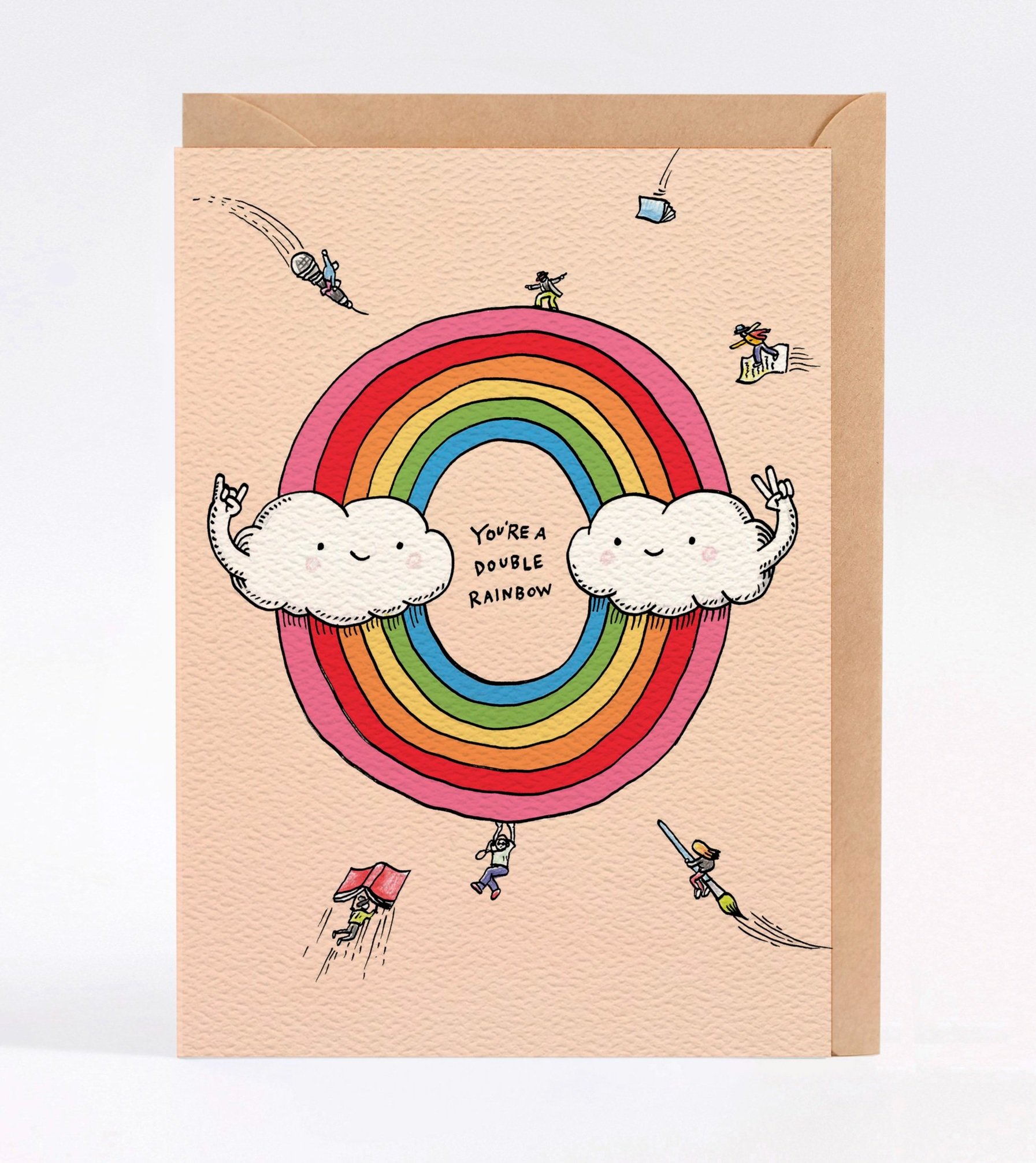 Cute kids birthday card called Double Rainbow greeting card by Wally Paper Co proudly made in Australia