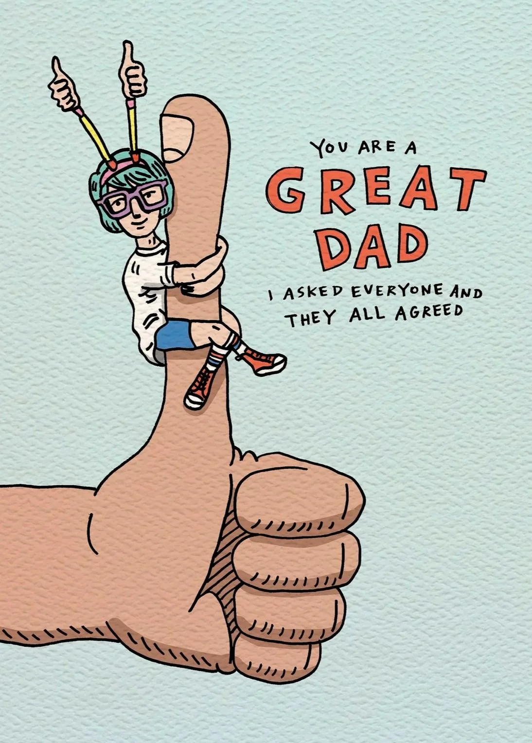 Father's day card - Australian made funny dad card - Thumbs Up by Wally Paper Co Melbourne - made in Australia