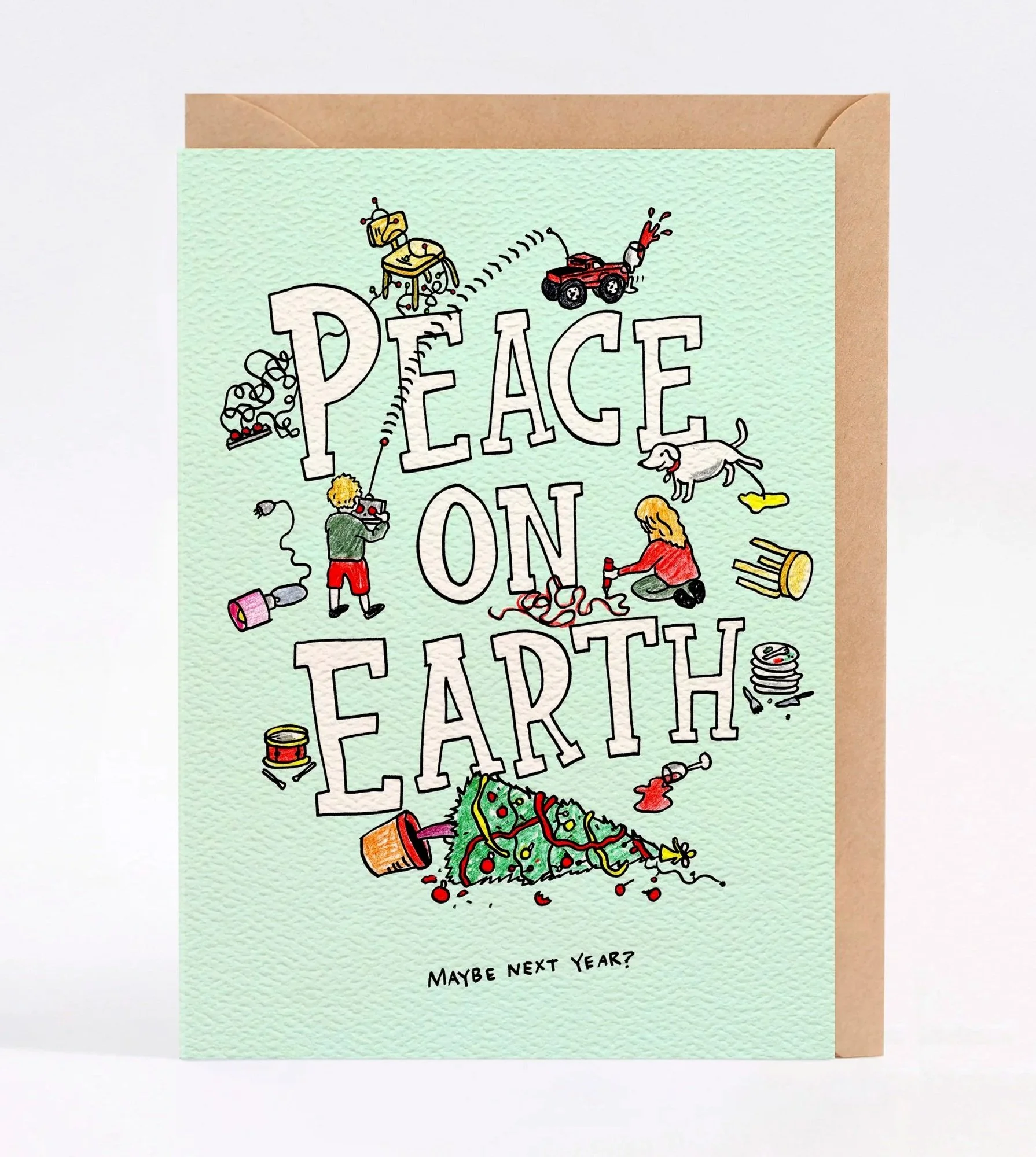 Christmas card - funny Christmas card - Australian made Christmas card - Peace On Earth by Wally Paper Co Melbourne - made in Australia