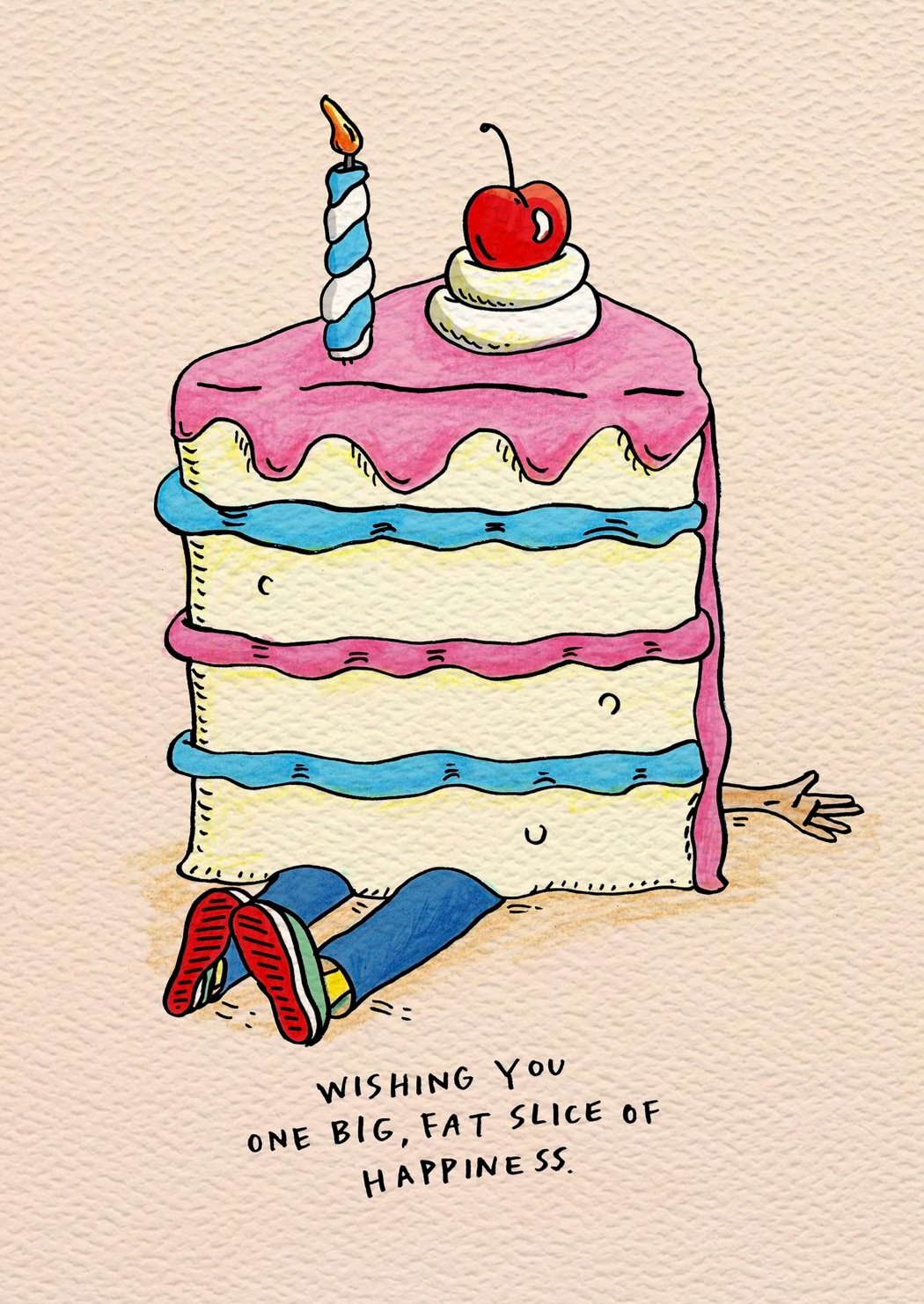 Birthday card - funny birthday card - Australian made birthday card - Big Slice by Wally Paper Co Melbourne - made in Australia