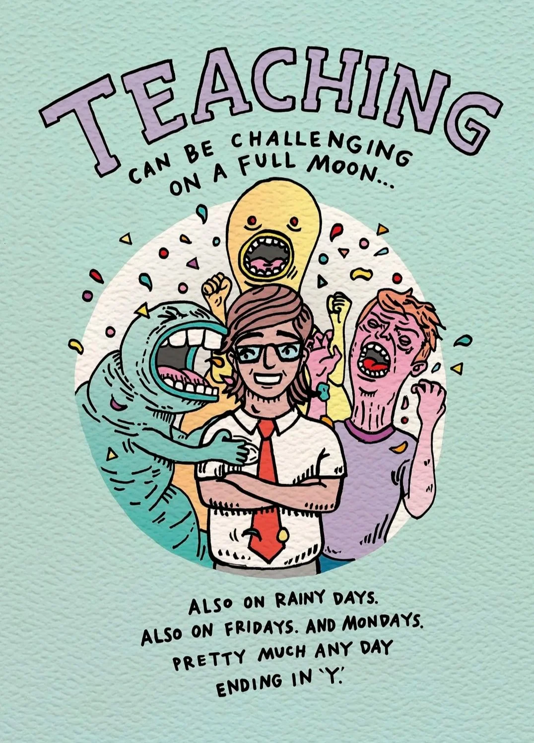 Teacher card - Australian made thank you teacher card - Full Moon by Wally Paper Co Melbourne - made in Australia