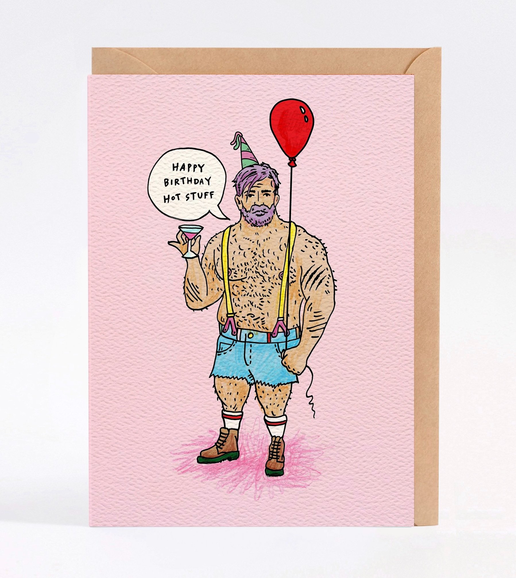Birthday card - funny birthday card - Australian made birthday card - Hot Stuff by Wally Paper Co Melbourne - made in Australia