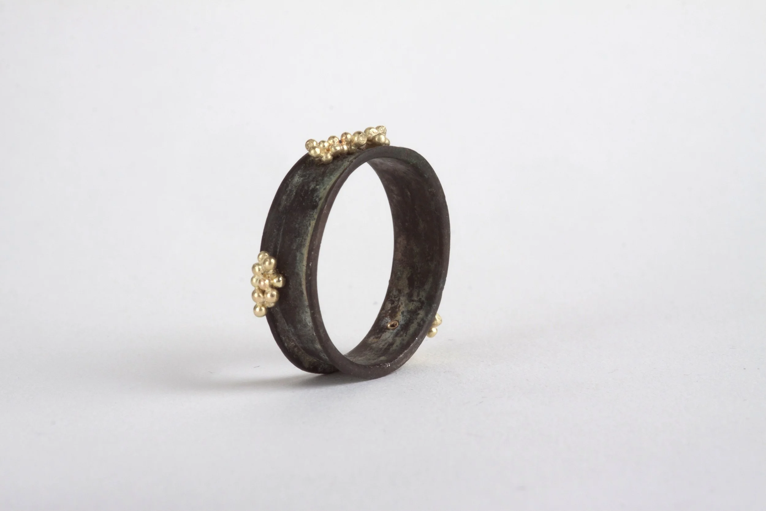 Turned Edge Ring with Gold Grapes 2.jpg