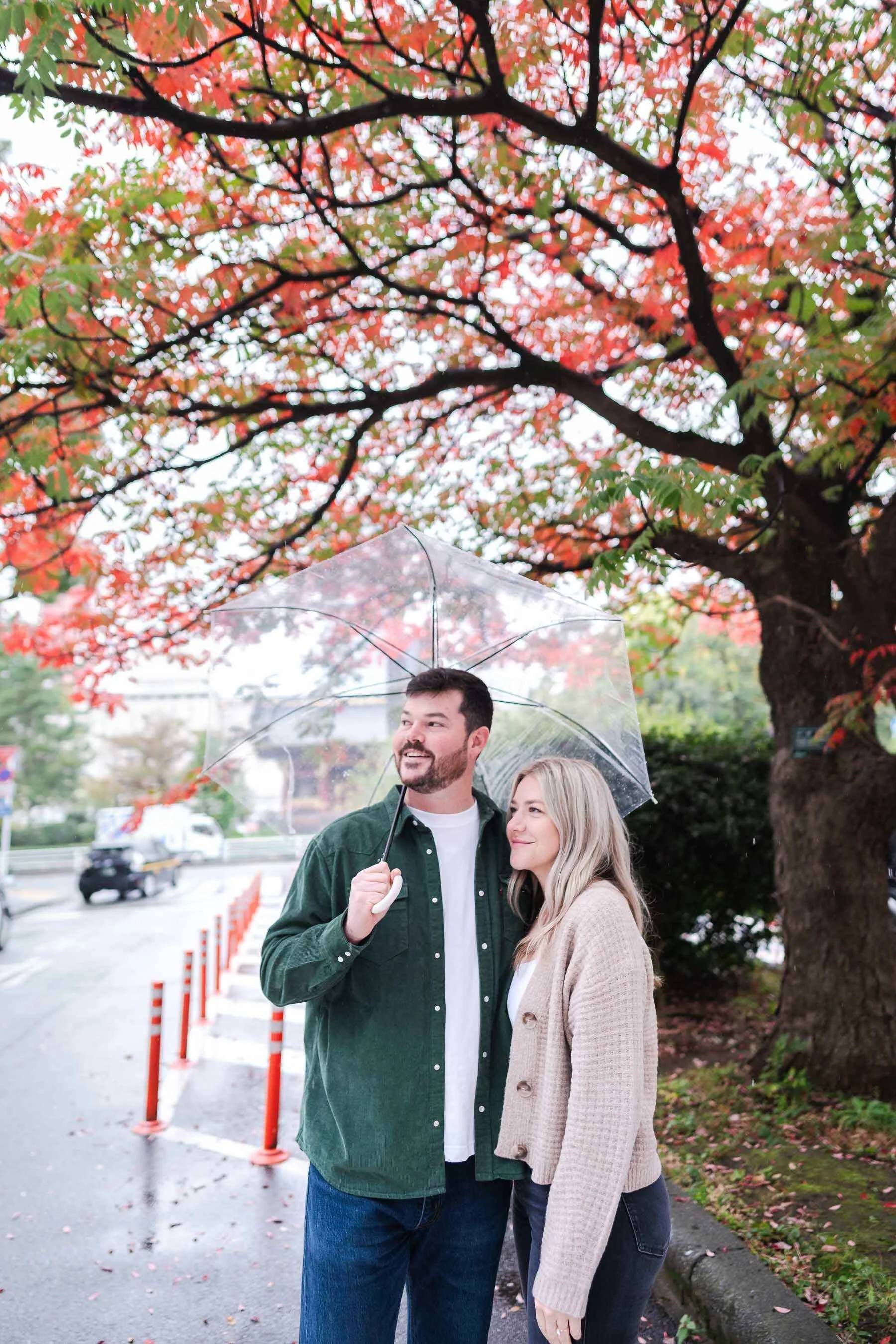 After the surprise proposal, we walked around Shiba Park and nearby area to enjoy beautiful red autumn foliage leaves