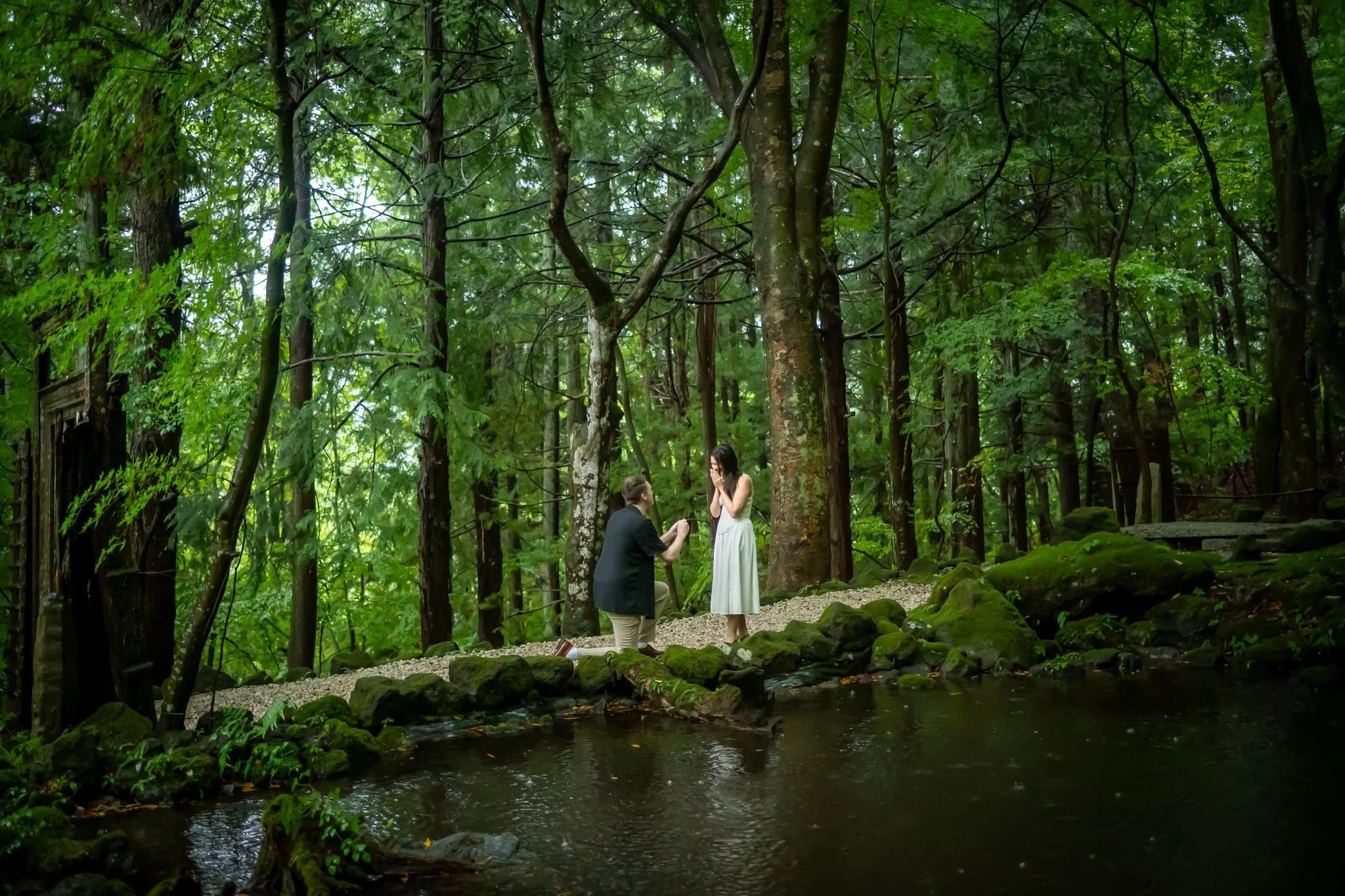 Surprise proposal photoshoot at Kubota Itchiku Art Museum