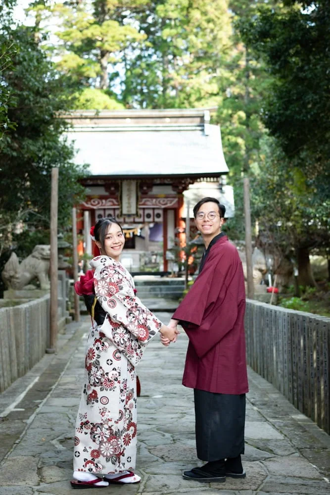 Kimono rental and photoshoot in Yufuin