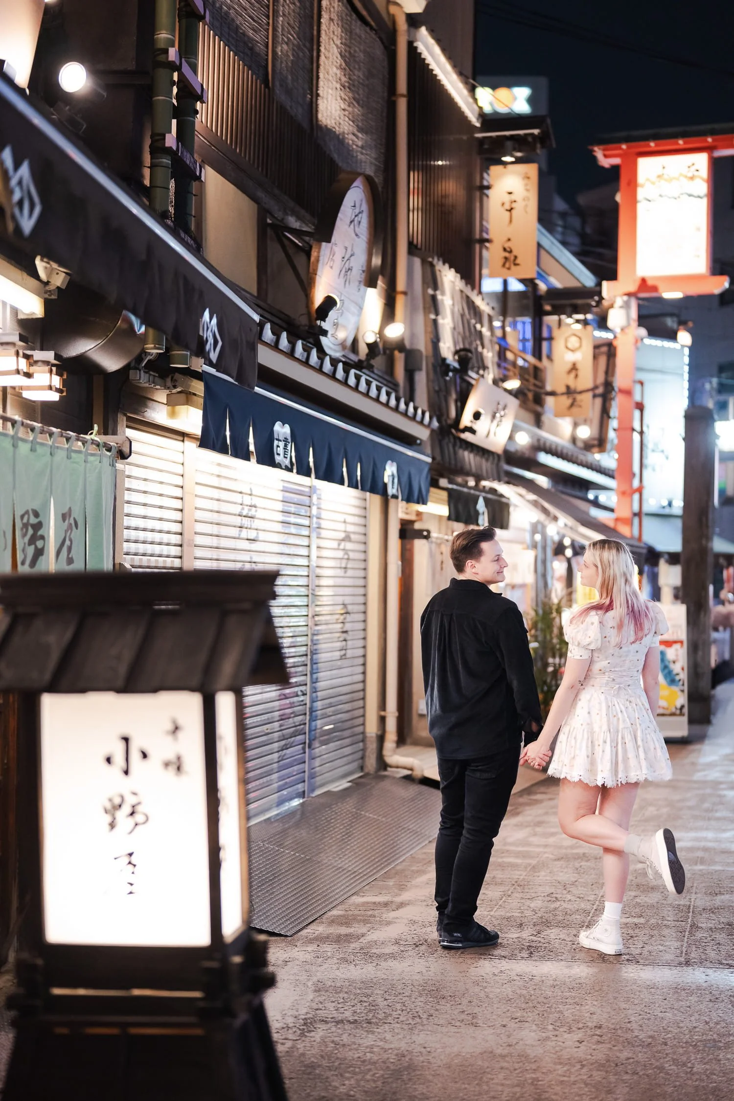 Asakusa street became empty at night, suitable for a stunning photoshoot without any crowds