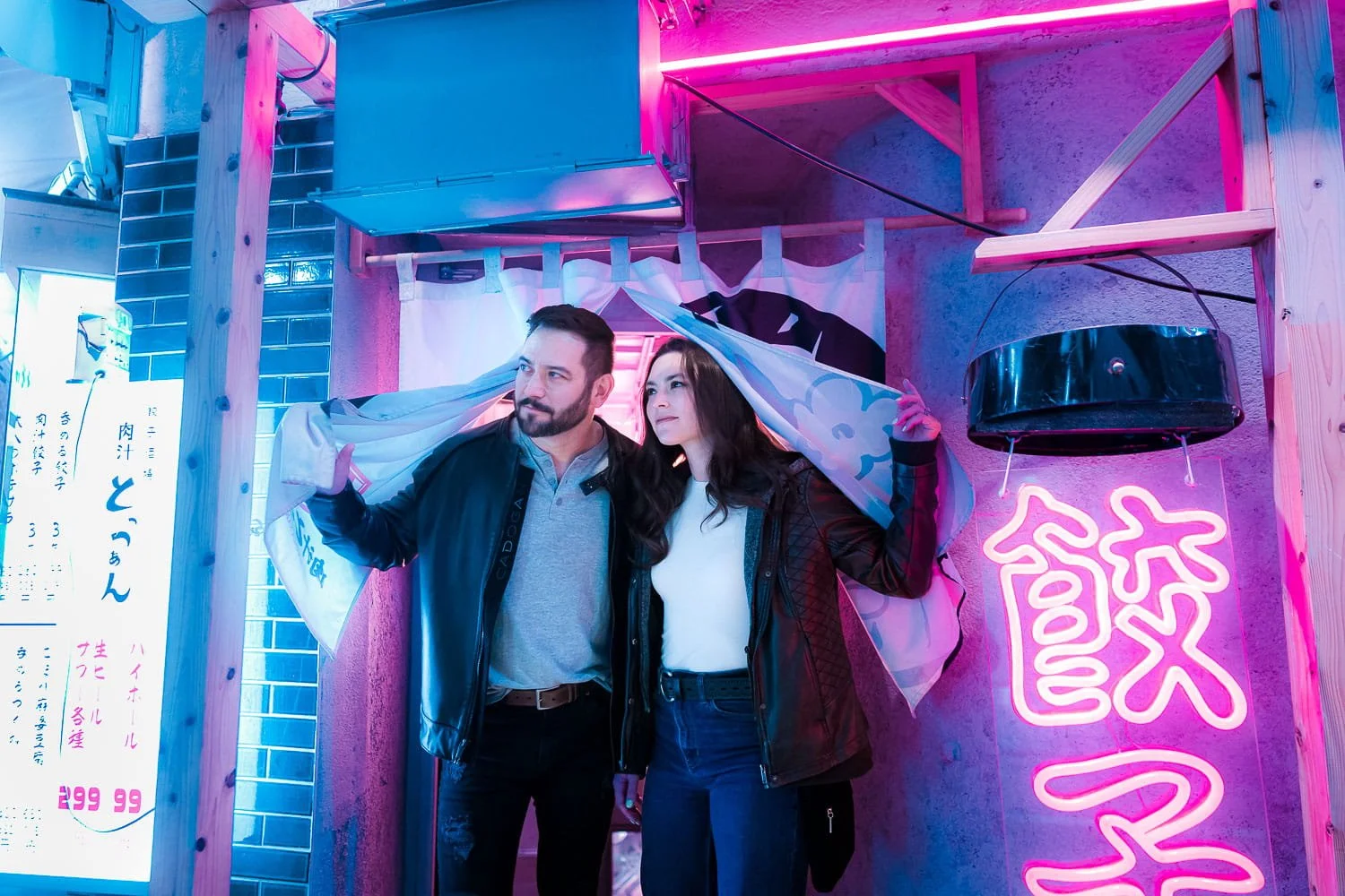 Shibuya neon-light photoshoot, fully personalized experience for anyone