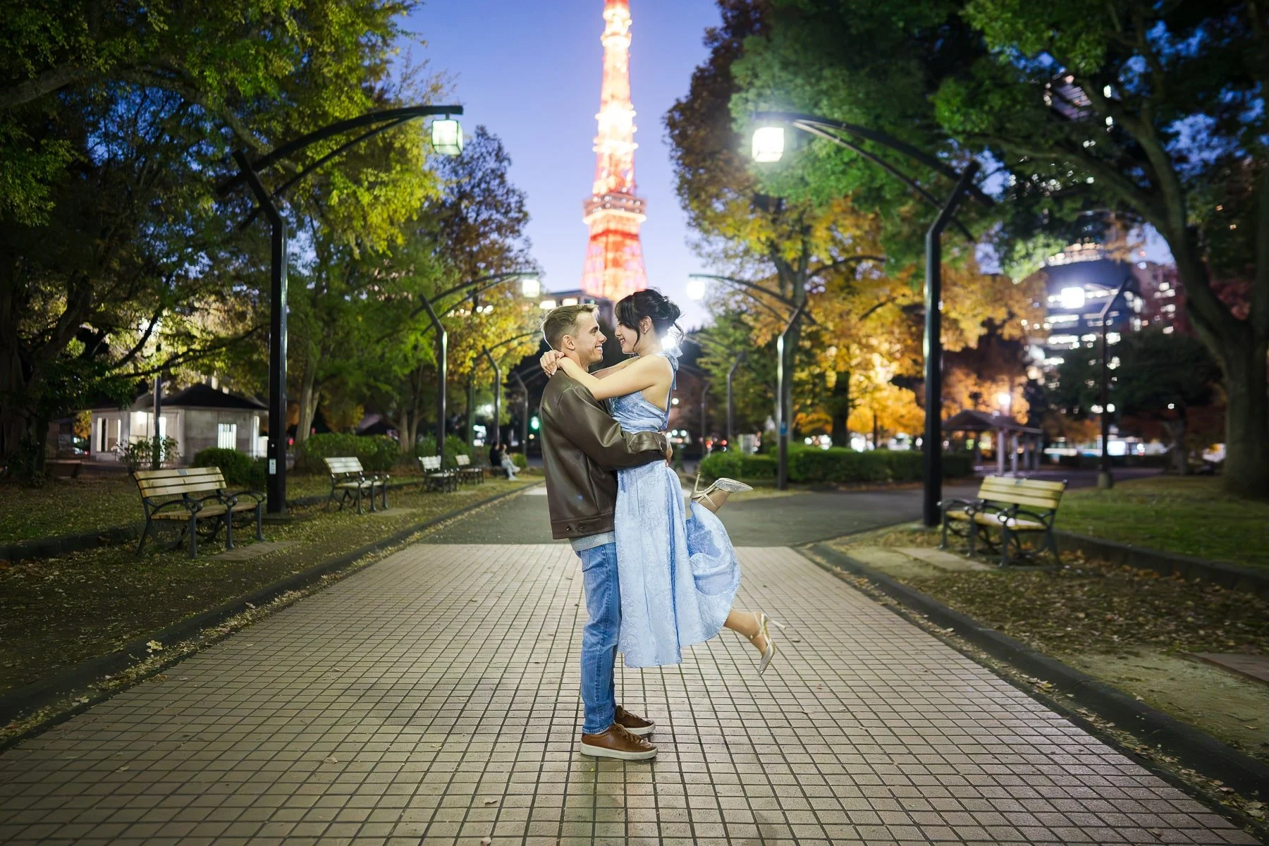 Couple celebrating after she said yes! Shot at Shiba Park