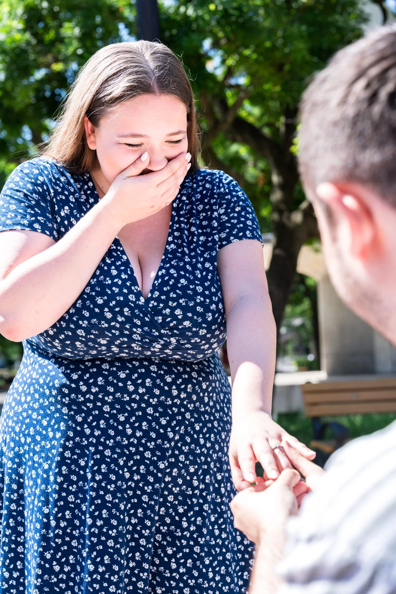 Rosie was caught by surprise as Jack pulled out the ring and put on her finger