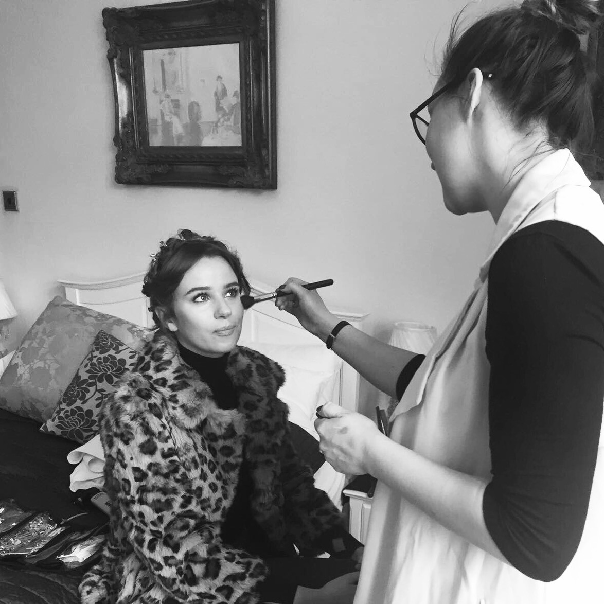 Little sneaky peek behind the scenes, doing touch ups on our gorgeous model Tinna. 