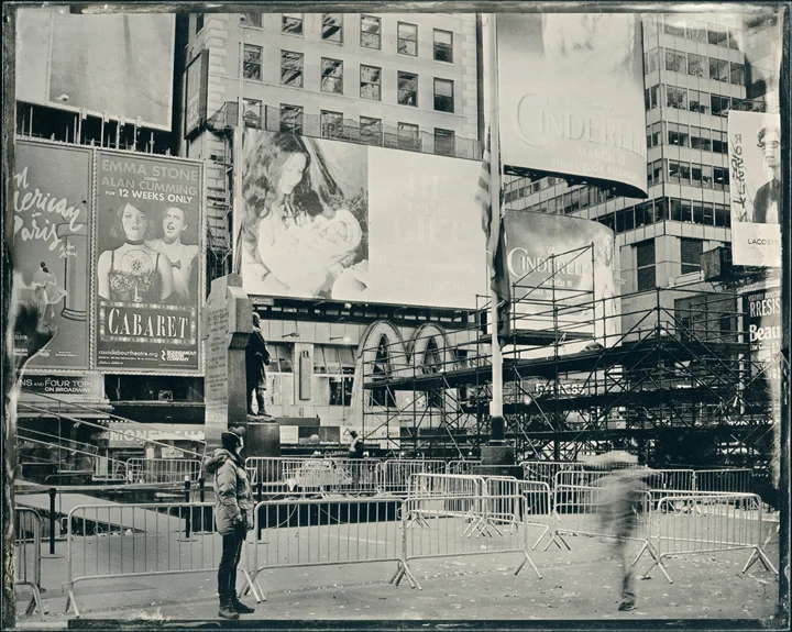 Tourist Pictures No. 021 (Times Square #2, a.k.a. He Is The Gift), 8" x 10", Ambrotype, 2015